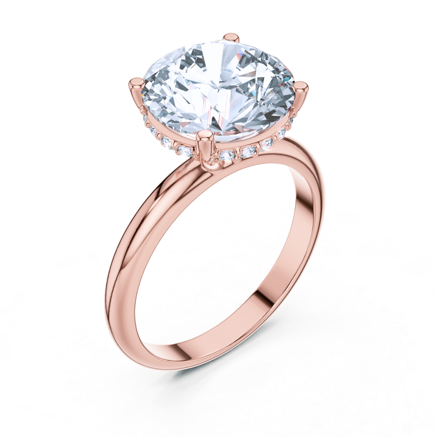 Hidden Halo Solitaire Diamond Ring