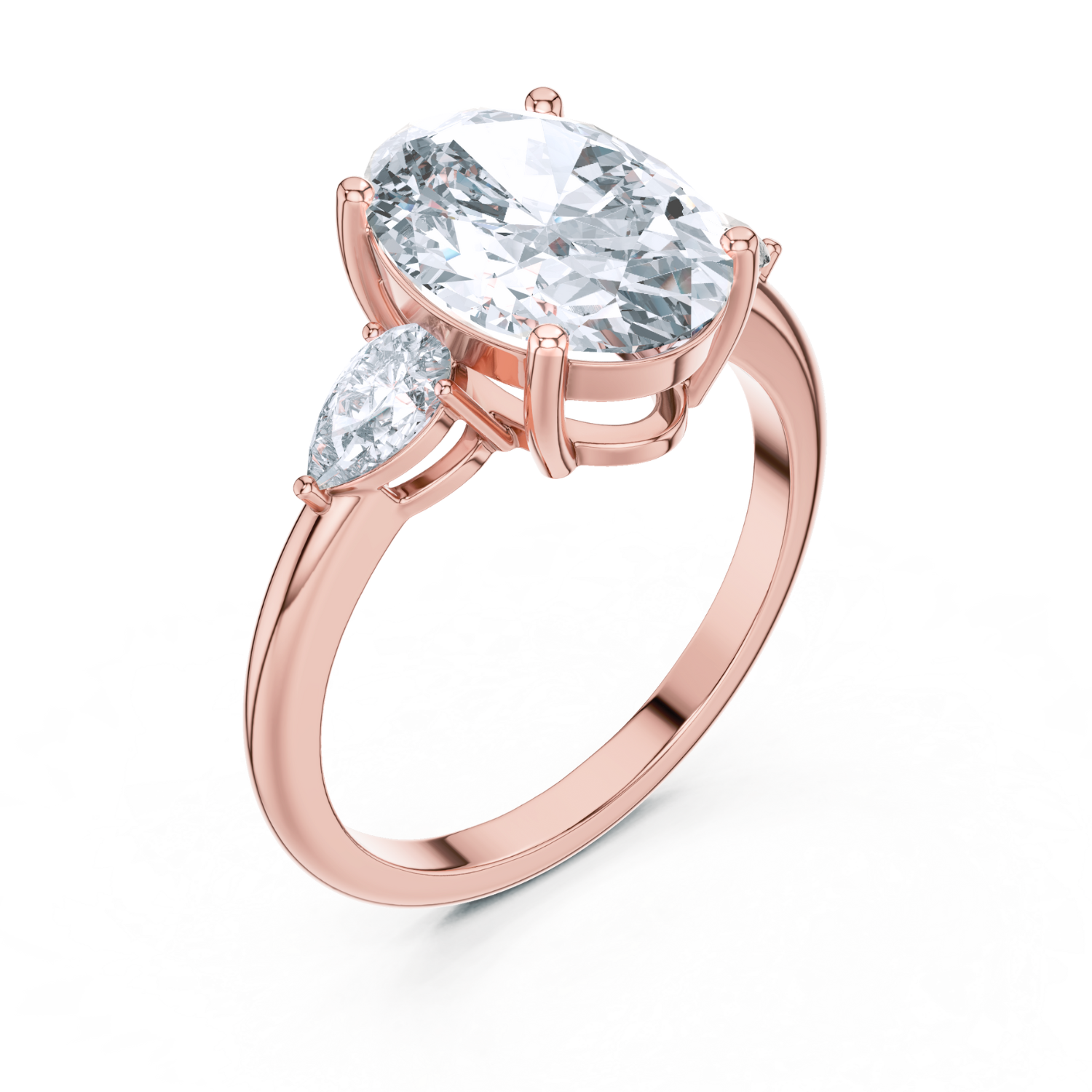 Oval-Cut Three-Stone Diamond Ring
