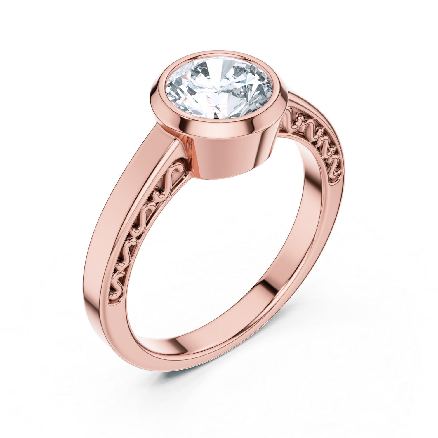 Bezel-Set Solitaire Diamond Ring
