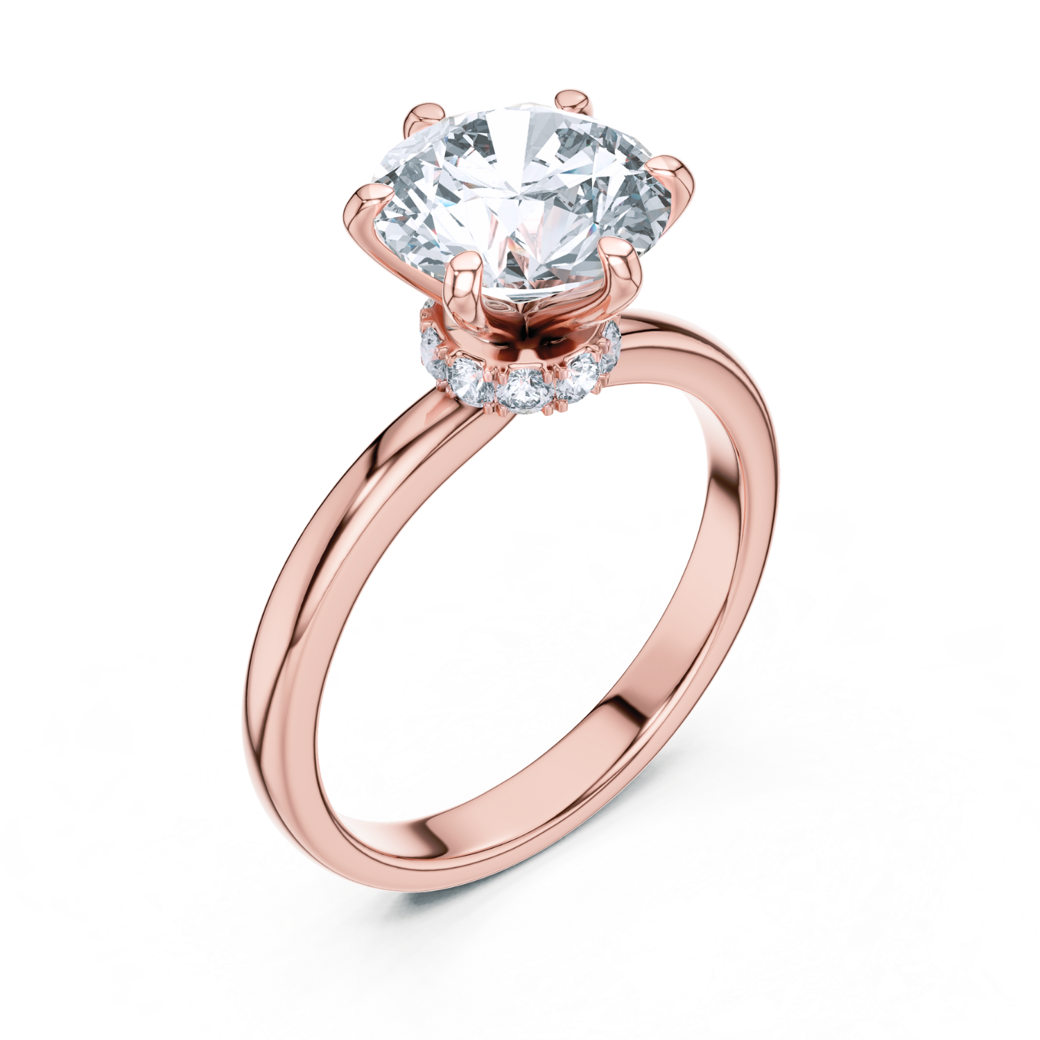 Hidden Halo Solitaire Ring
