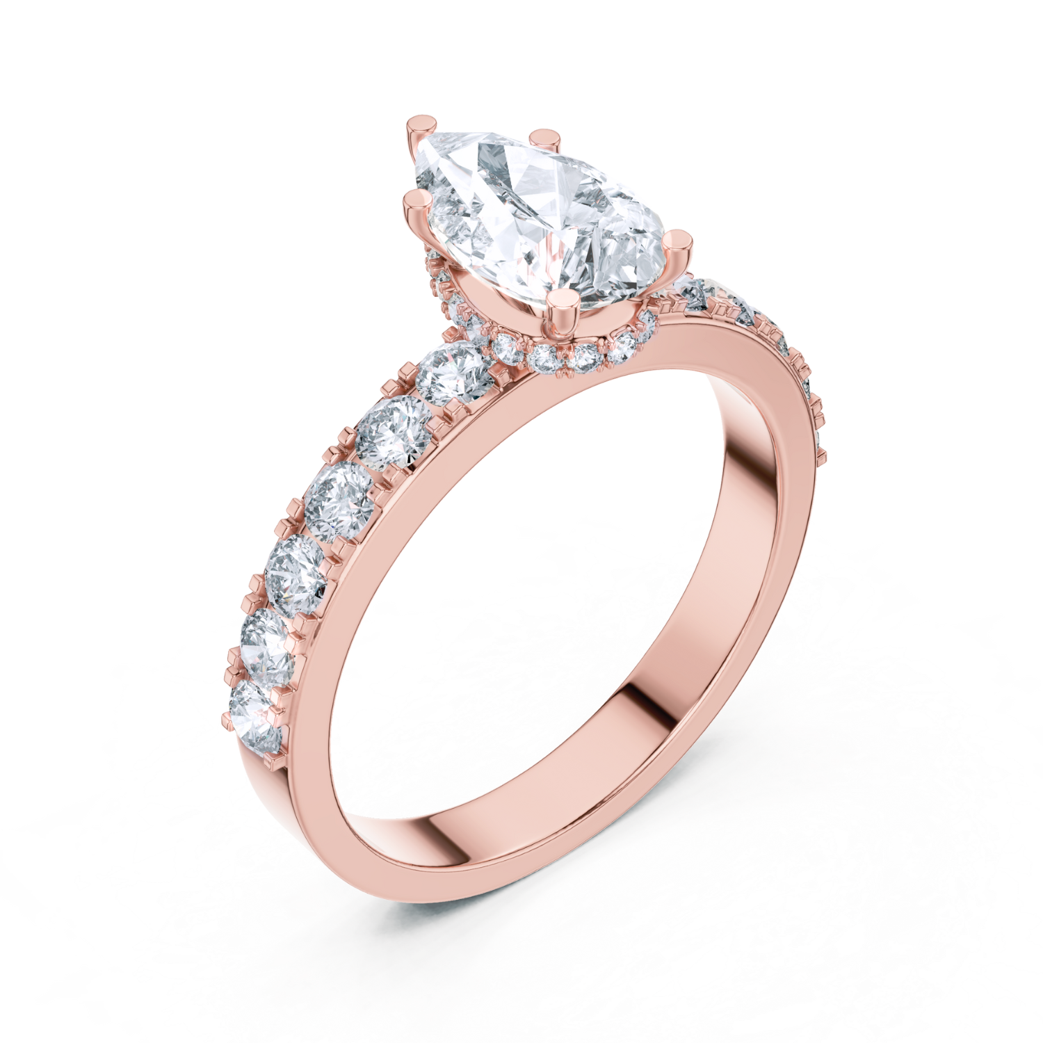 Hidden Halo Pave Diamond Ring
