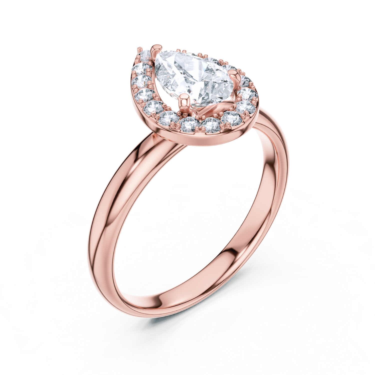Floating Halo Pear-Cut Ring