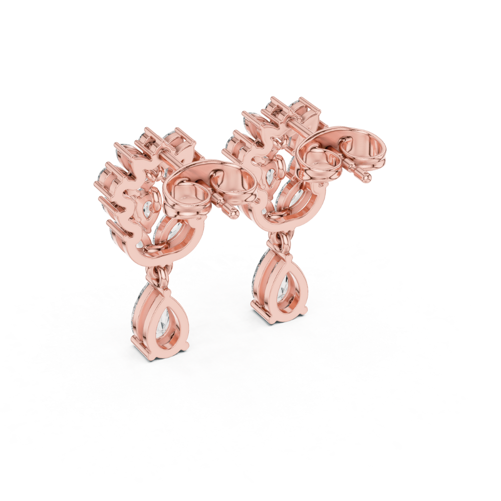 Regal Vine Diamond Drop Earrings