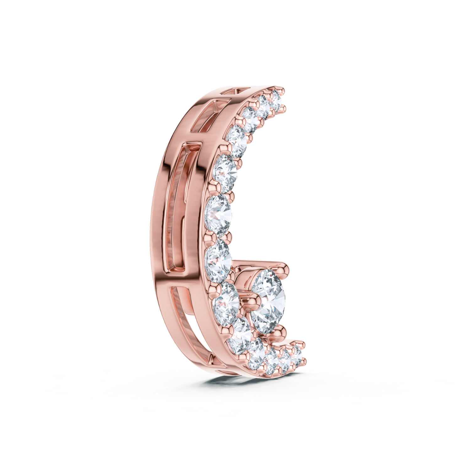 Crescent Pave Diamond Pendant