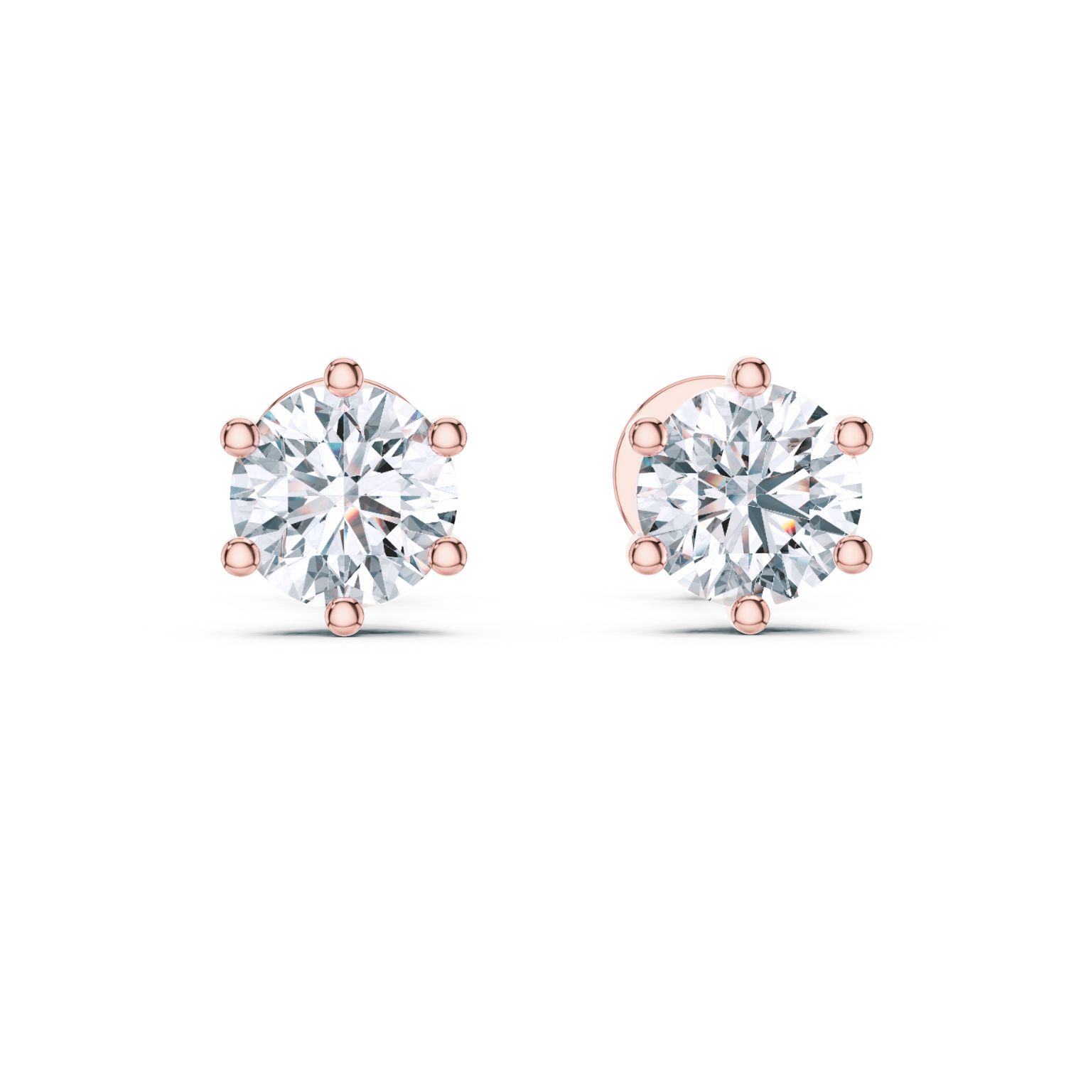 Classic Six-Prong Solitaire Diamond Stud Earrings
