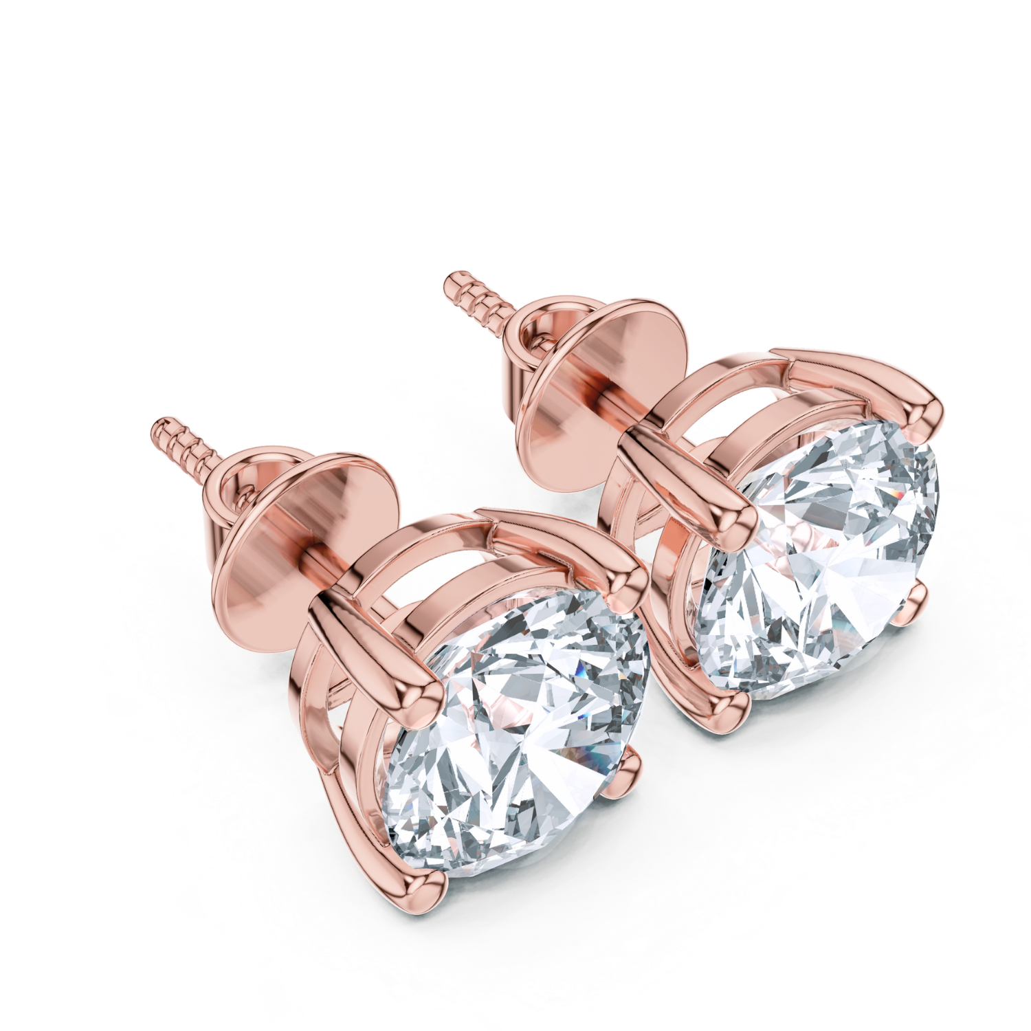 Classic Round Cut Diamond Stud Earrings