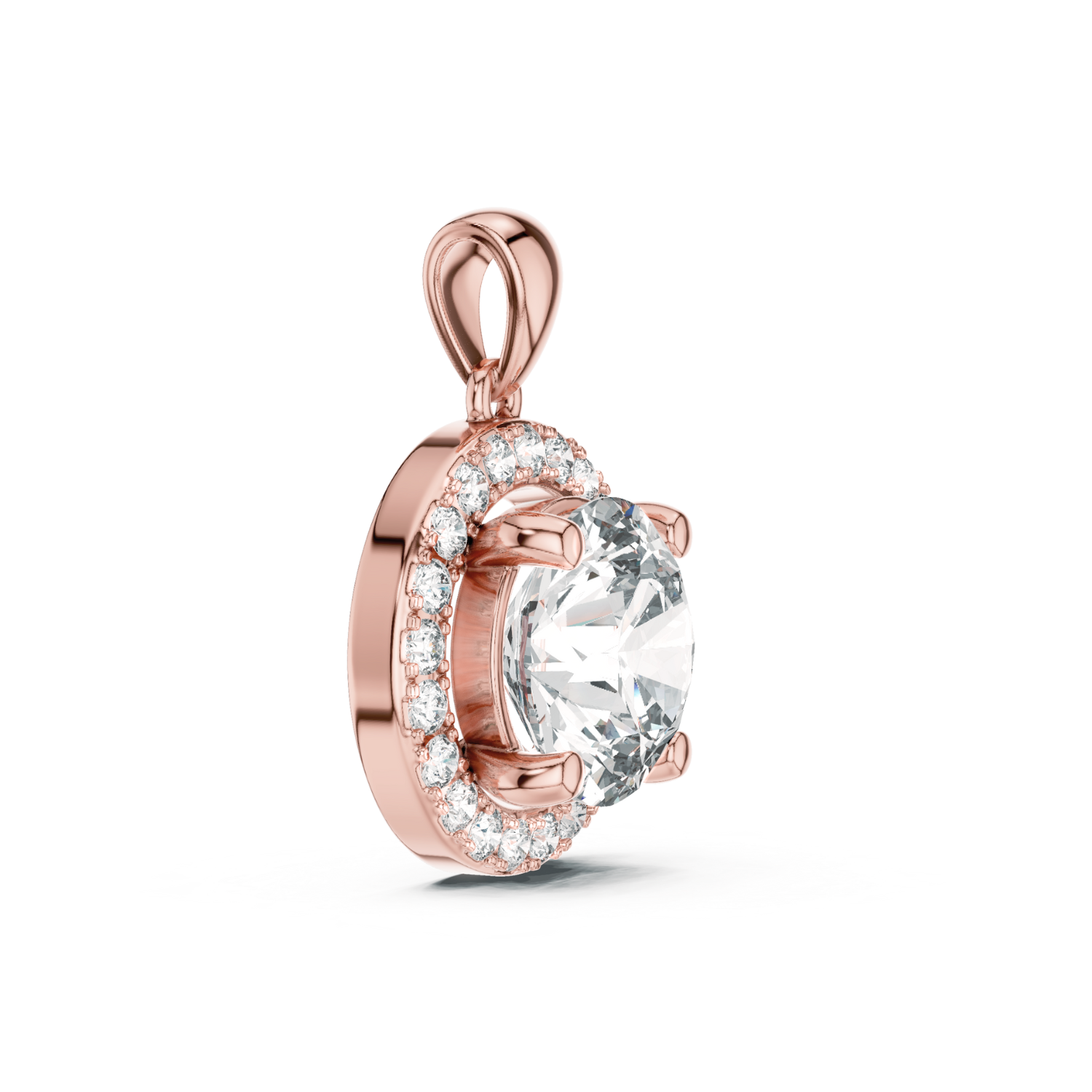 Aurora Halo Diamond Pendant