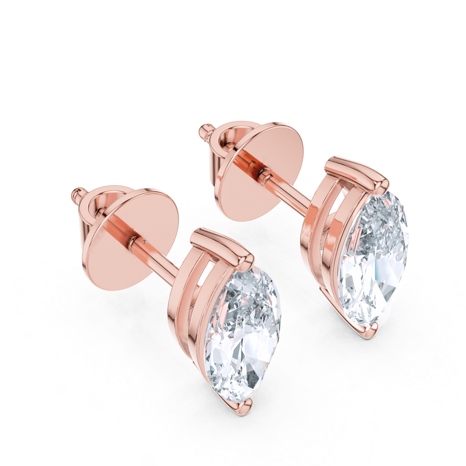 Marquise-Cut Diamond Stud Earrings