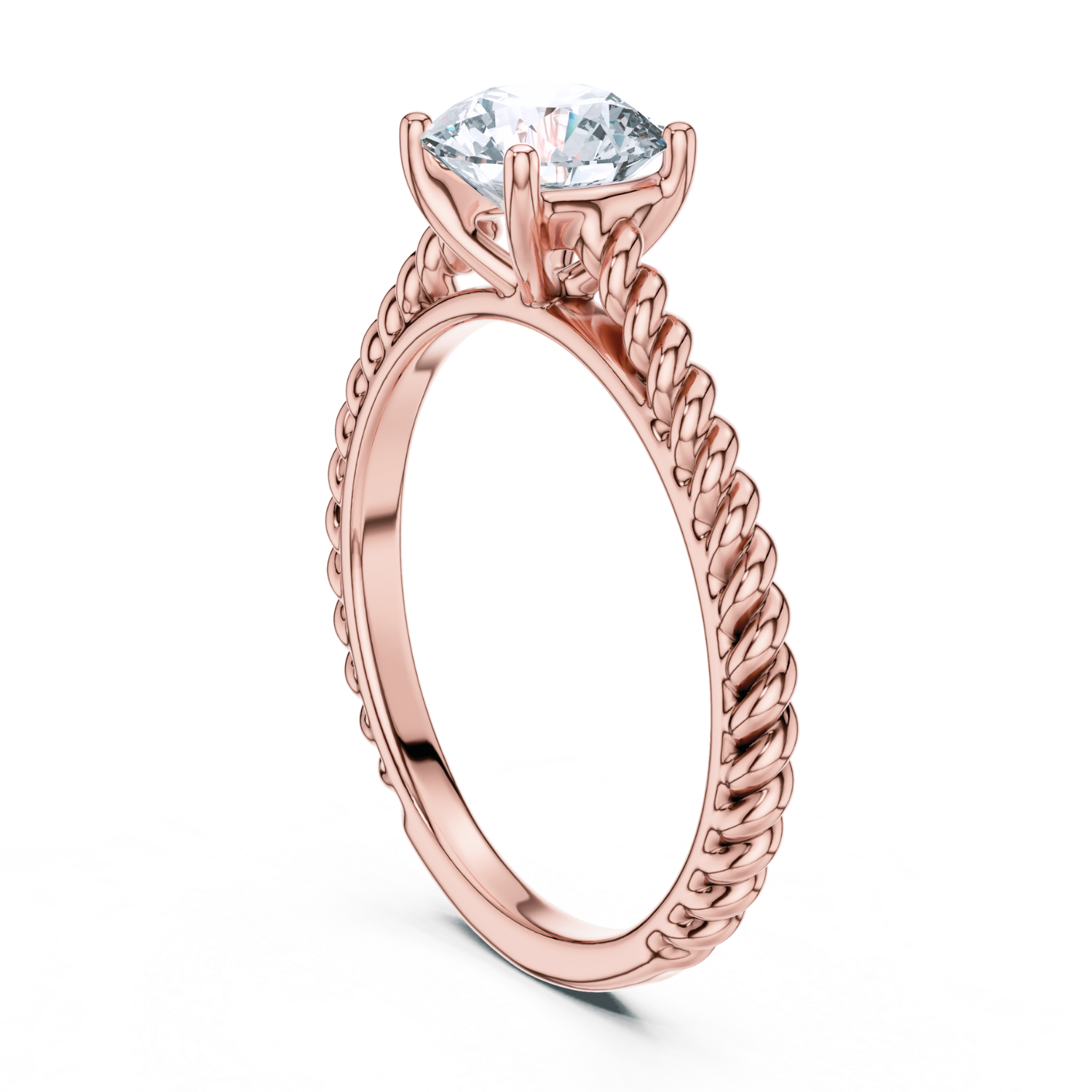 Twisted Rope Solitaire Ring