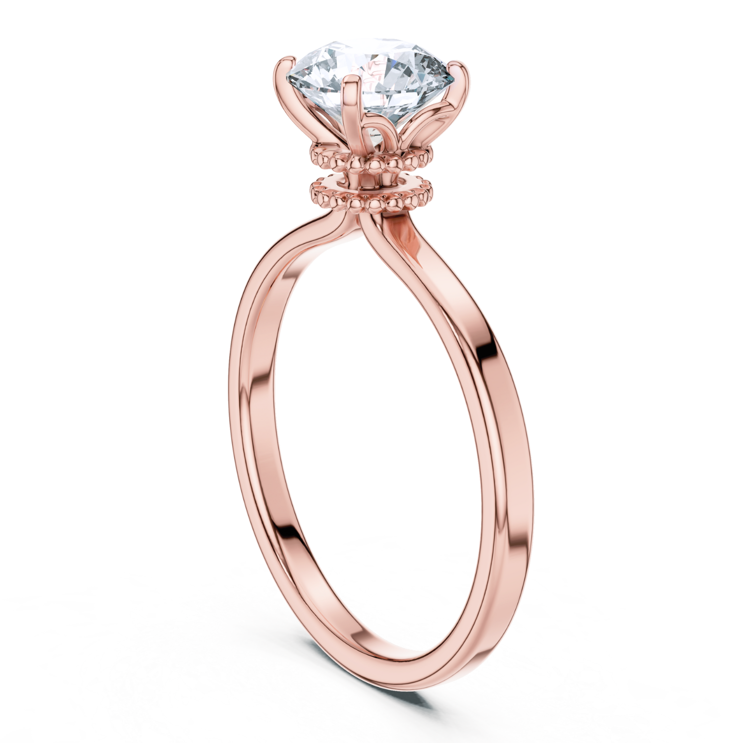 Vintage Milgrain Solitaire Ring