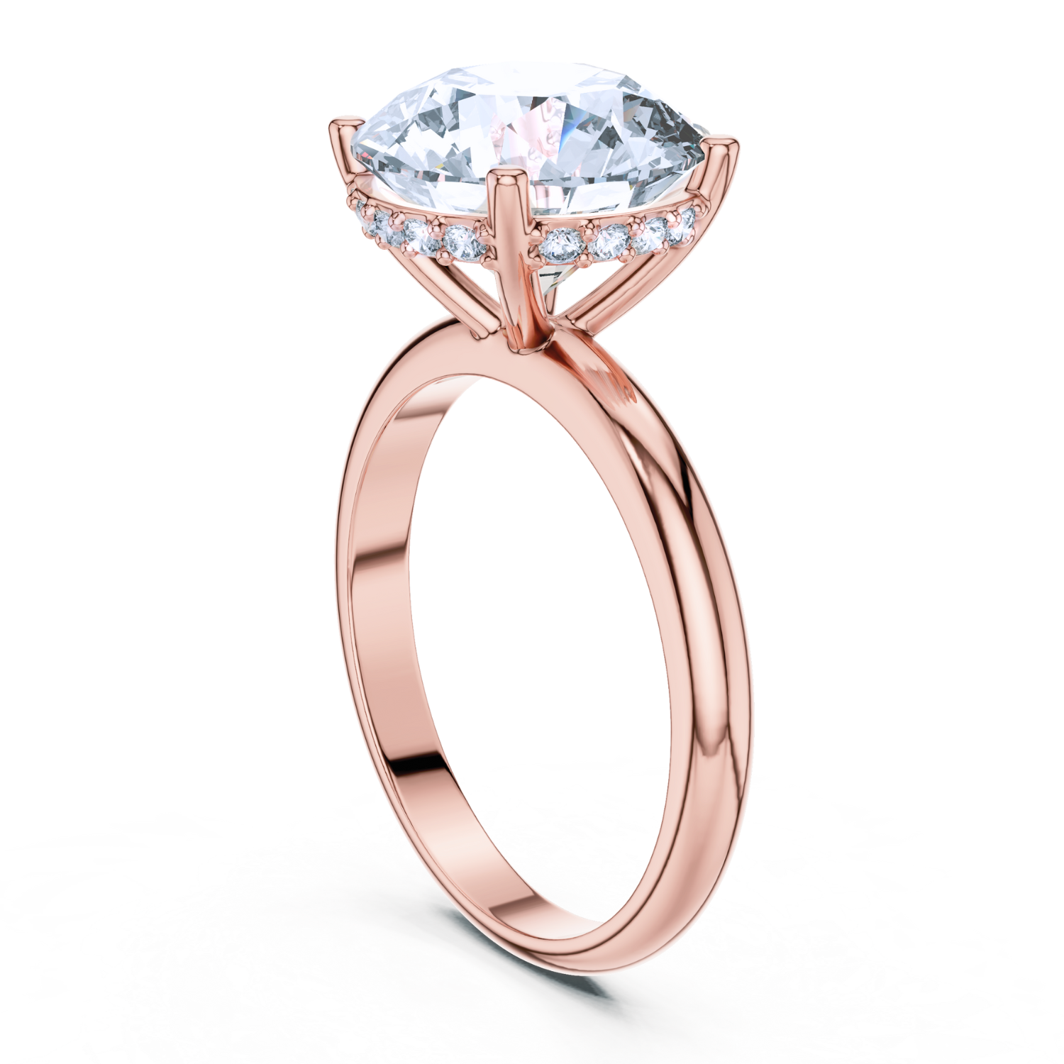 Hidden Halo Solitaire Diamond Ring