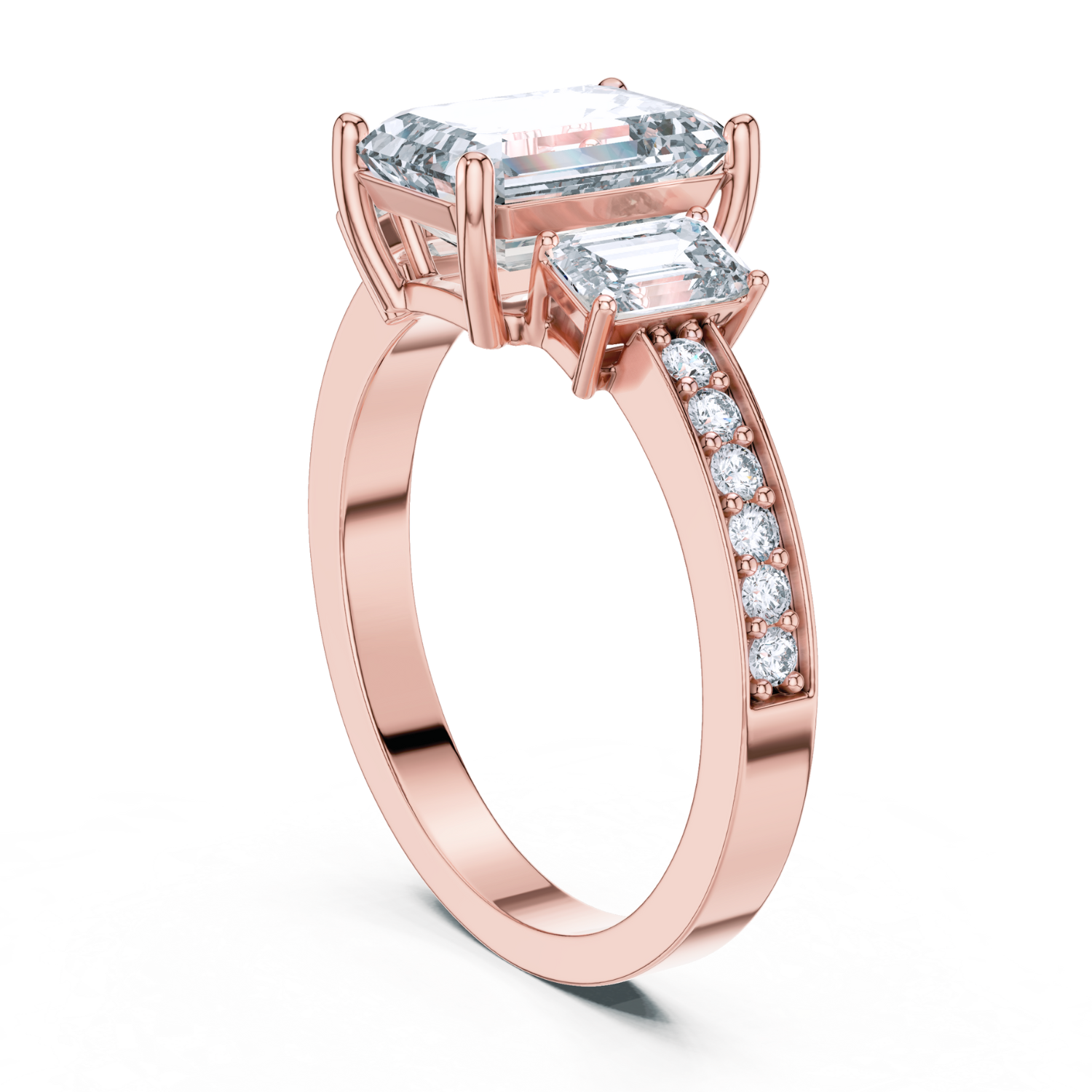 Emerald-Cut Dual Stone Ring