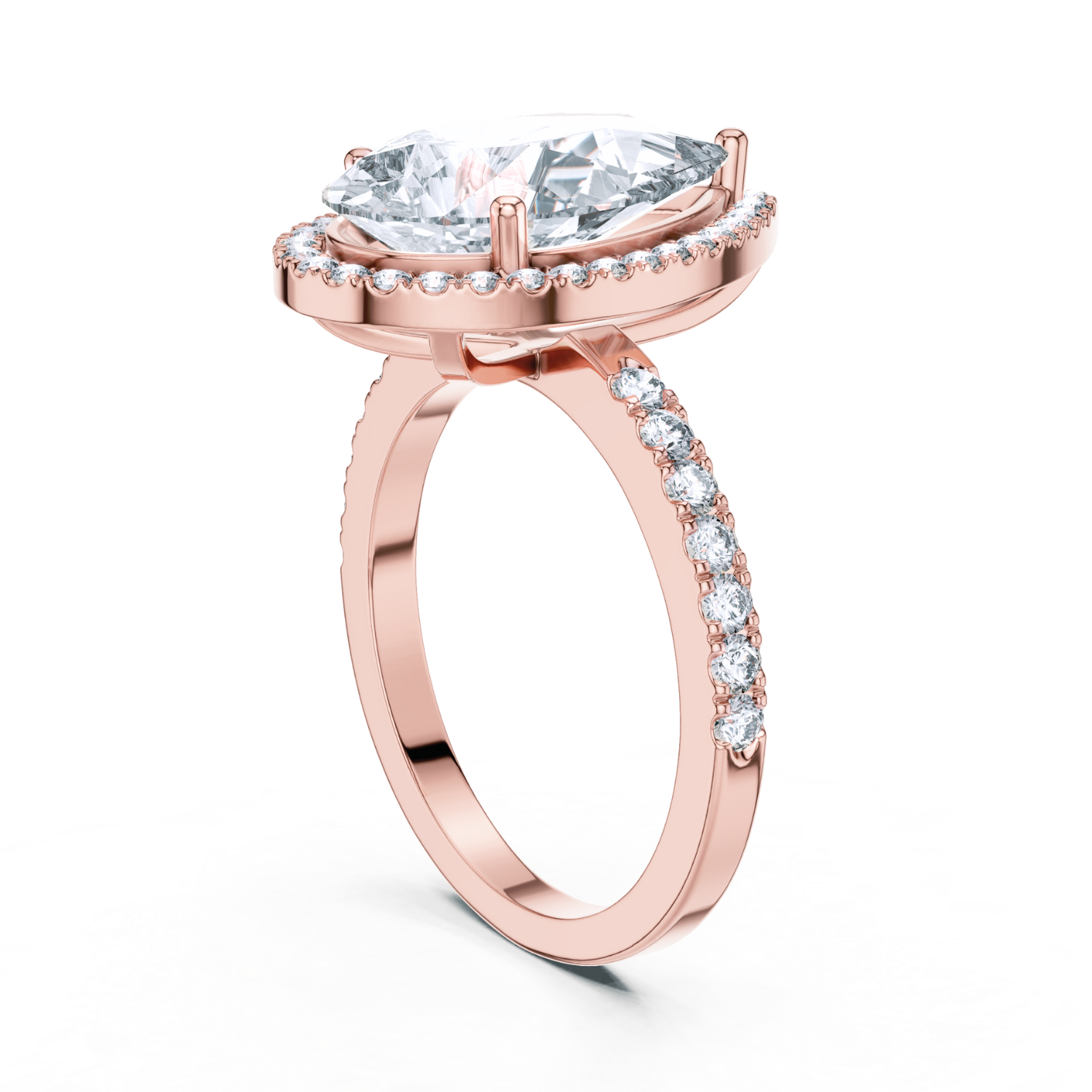 Pear-Cut Diamond Halo Ring