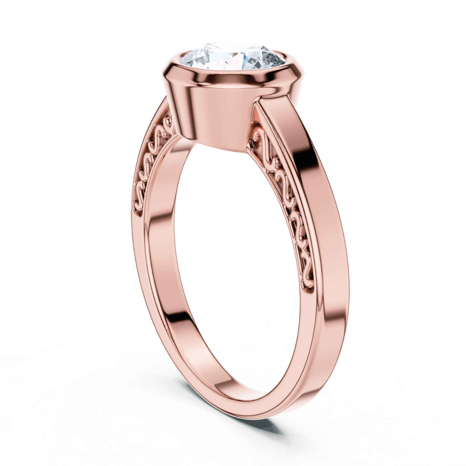 Bezel-Set Solitaire Diamond Ring