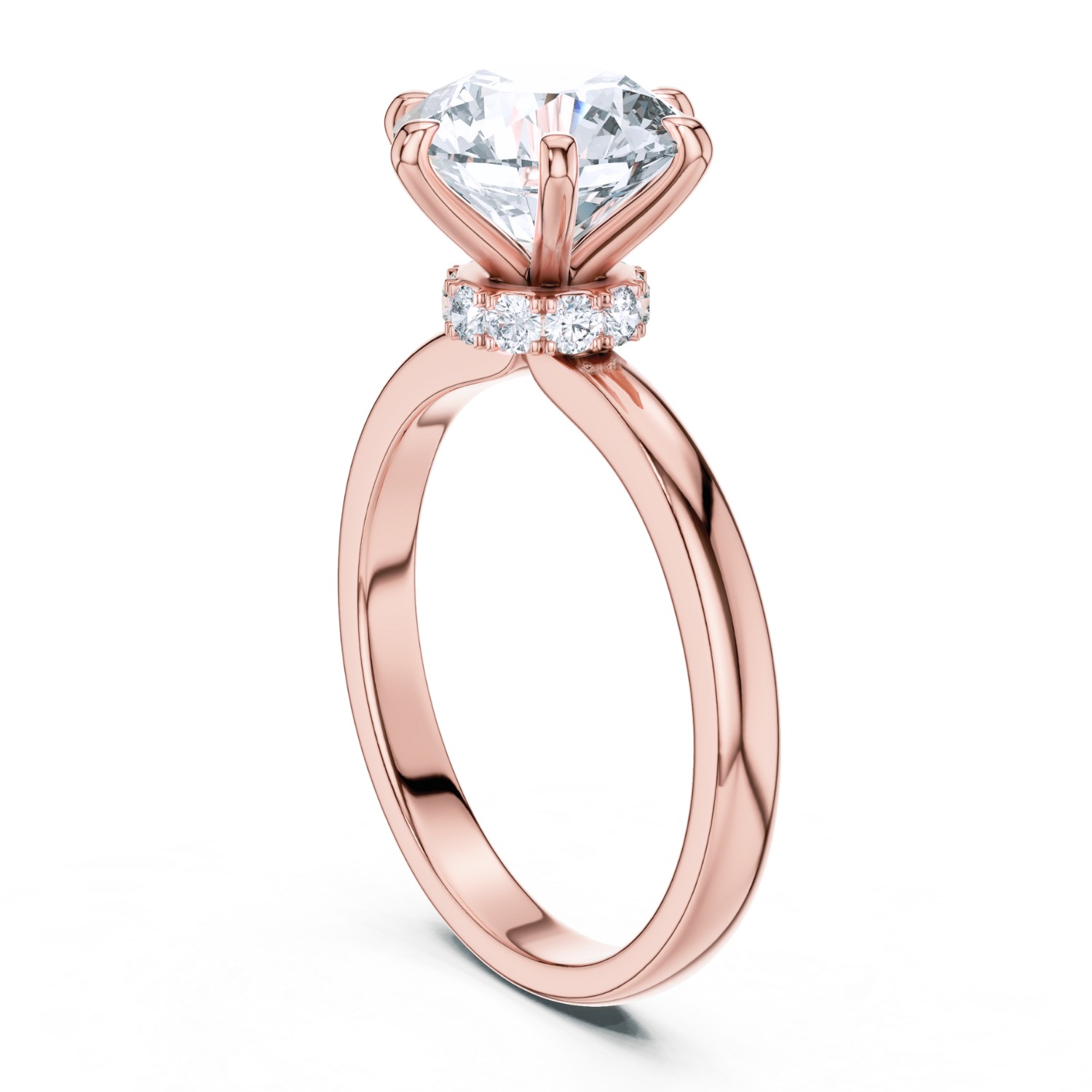 Hidden Halo Solitaire Ring