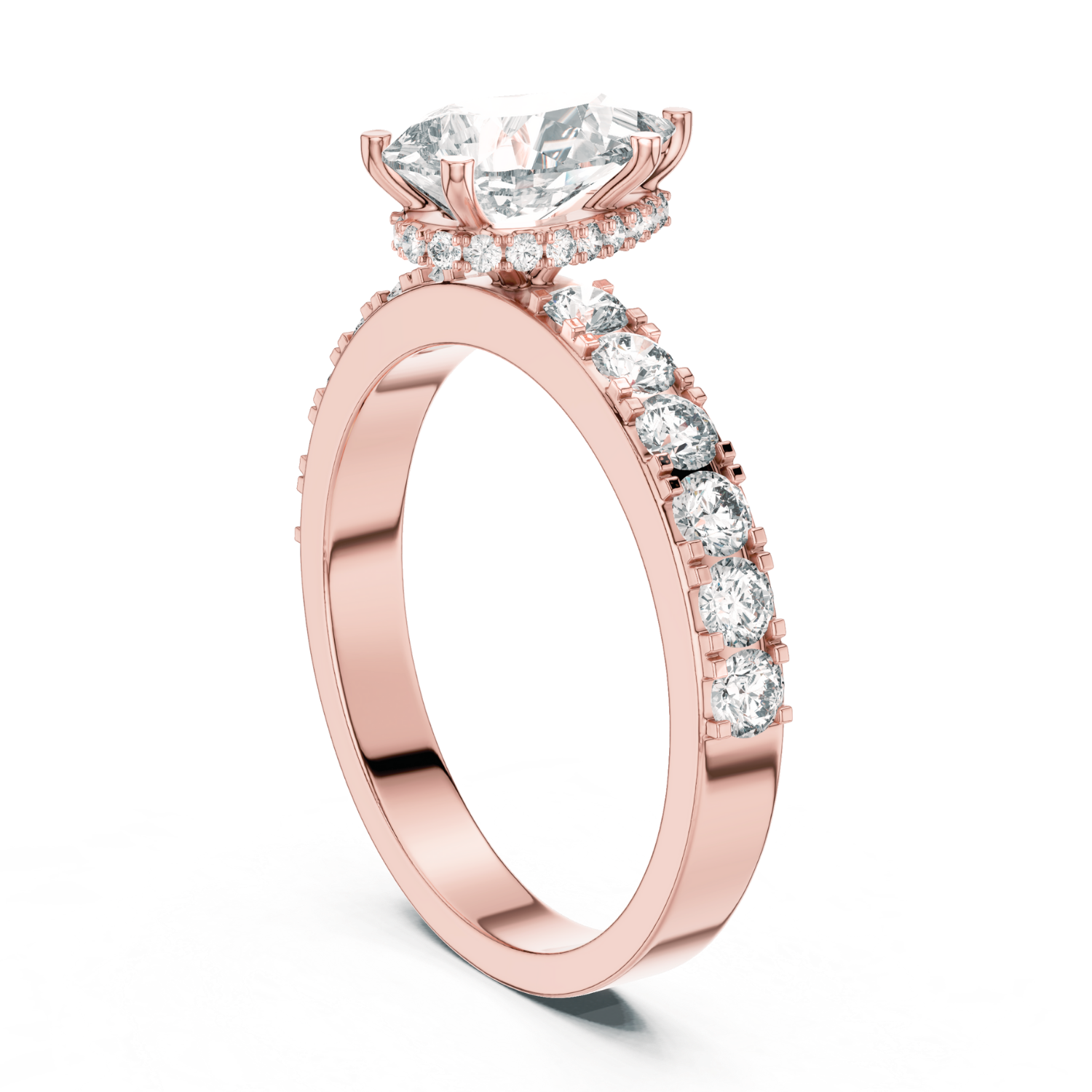 Hidden Halo Pave Diamond Ring