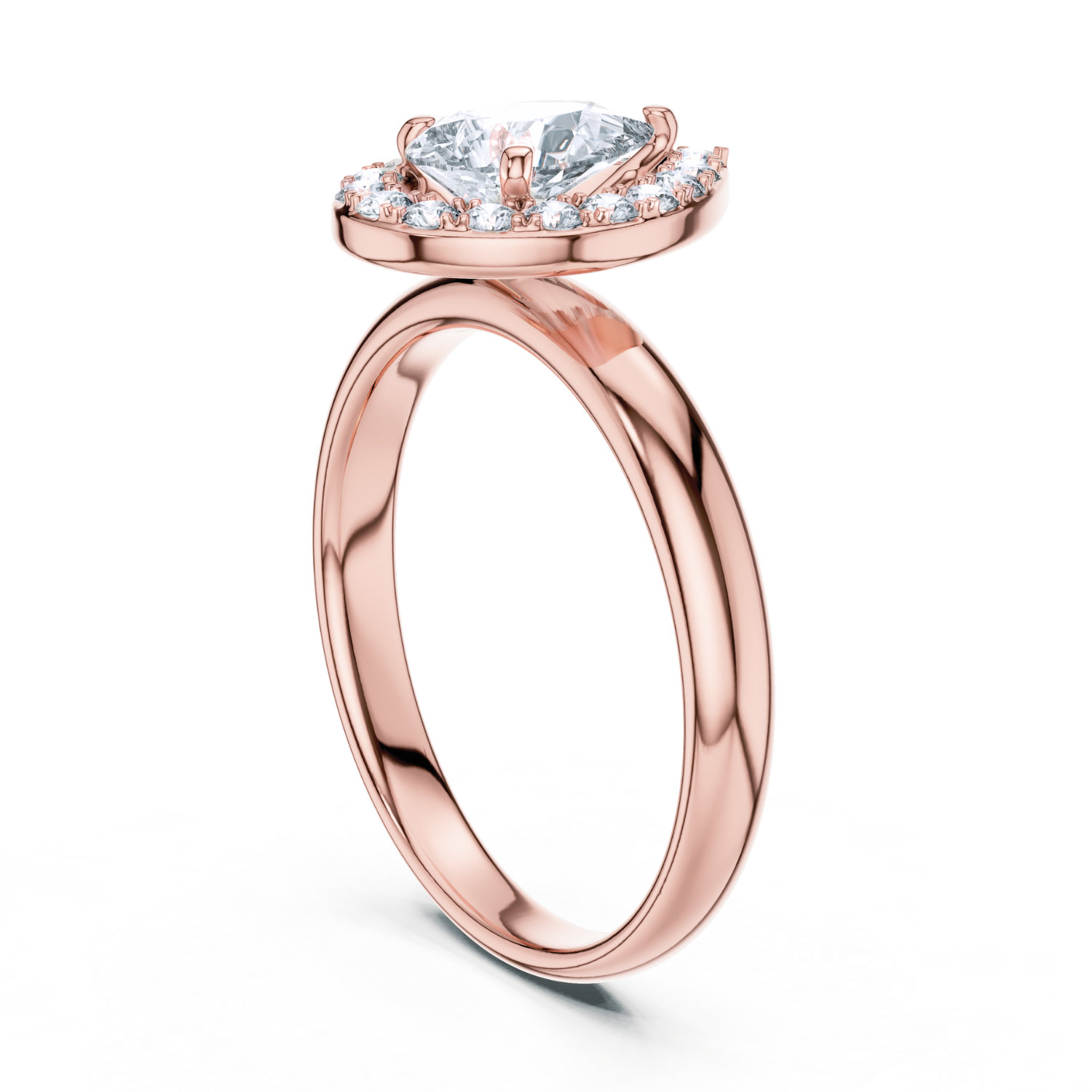 Floating Halo Pear-Cut Ring