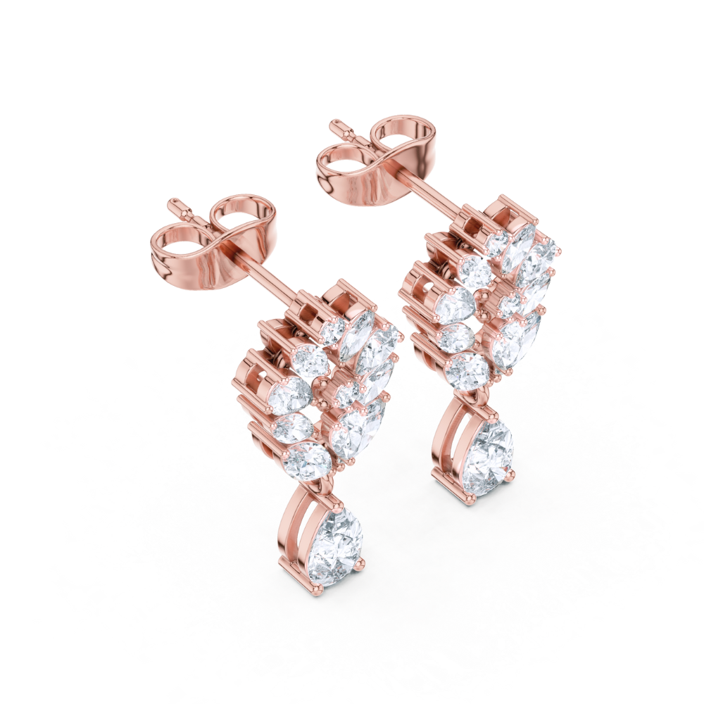 Regal Vine Diamond Drop Earrings
