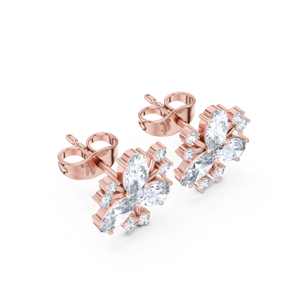 Radiant Trillium Diamond Studs