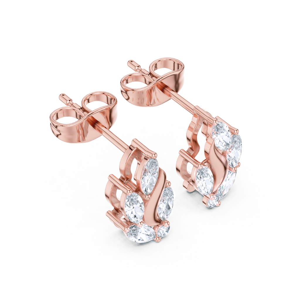 Golden Vine Marquise Diamond Earrings