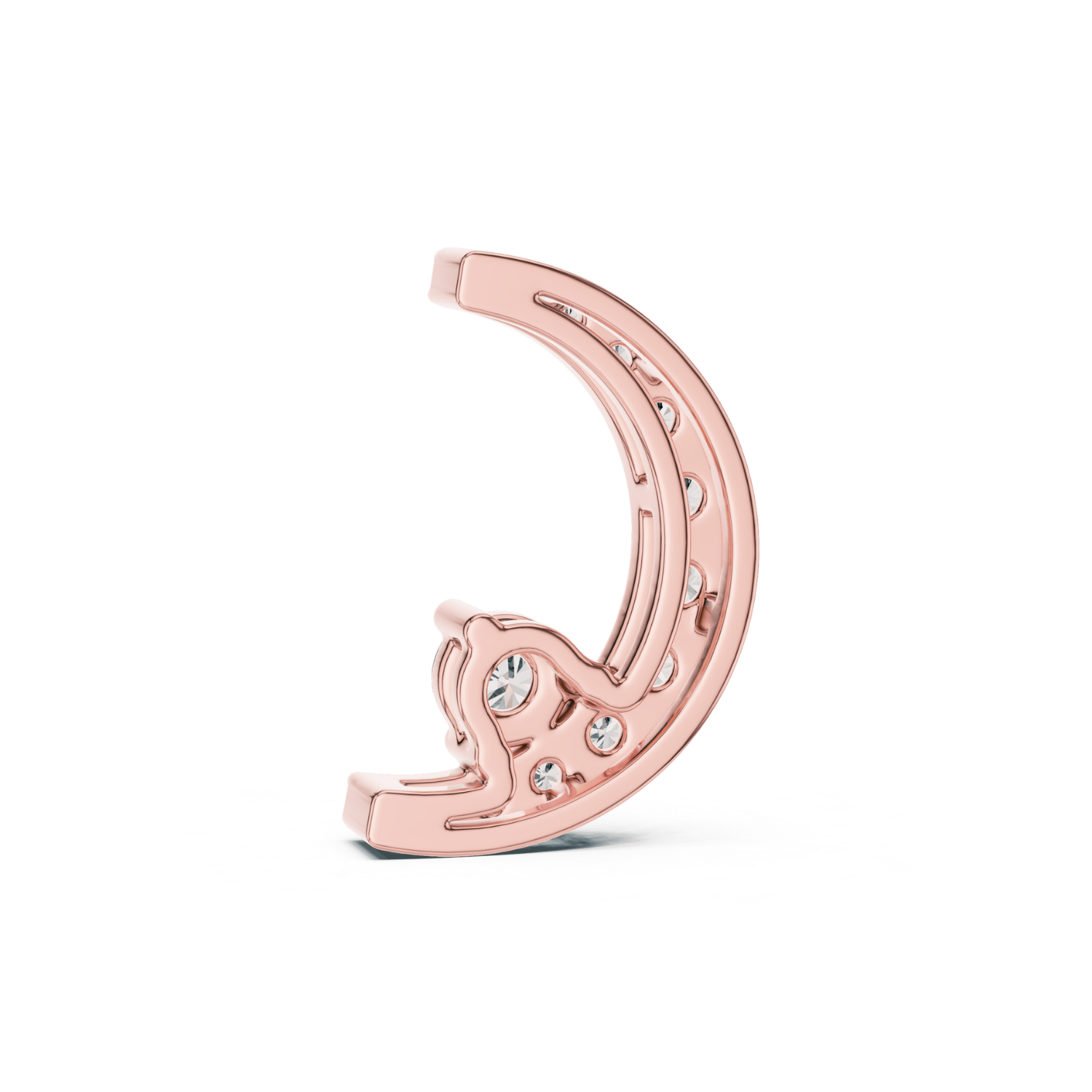 Crescent Pave Diamond Pendant