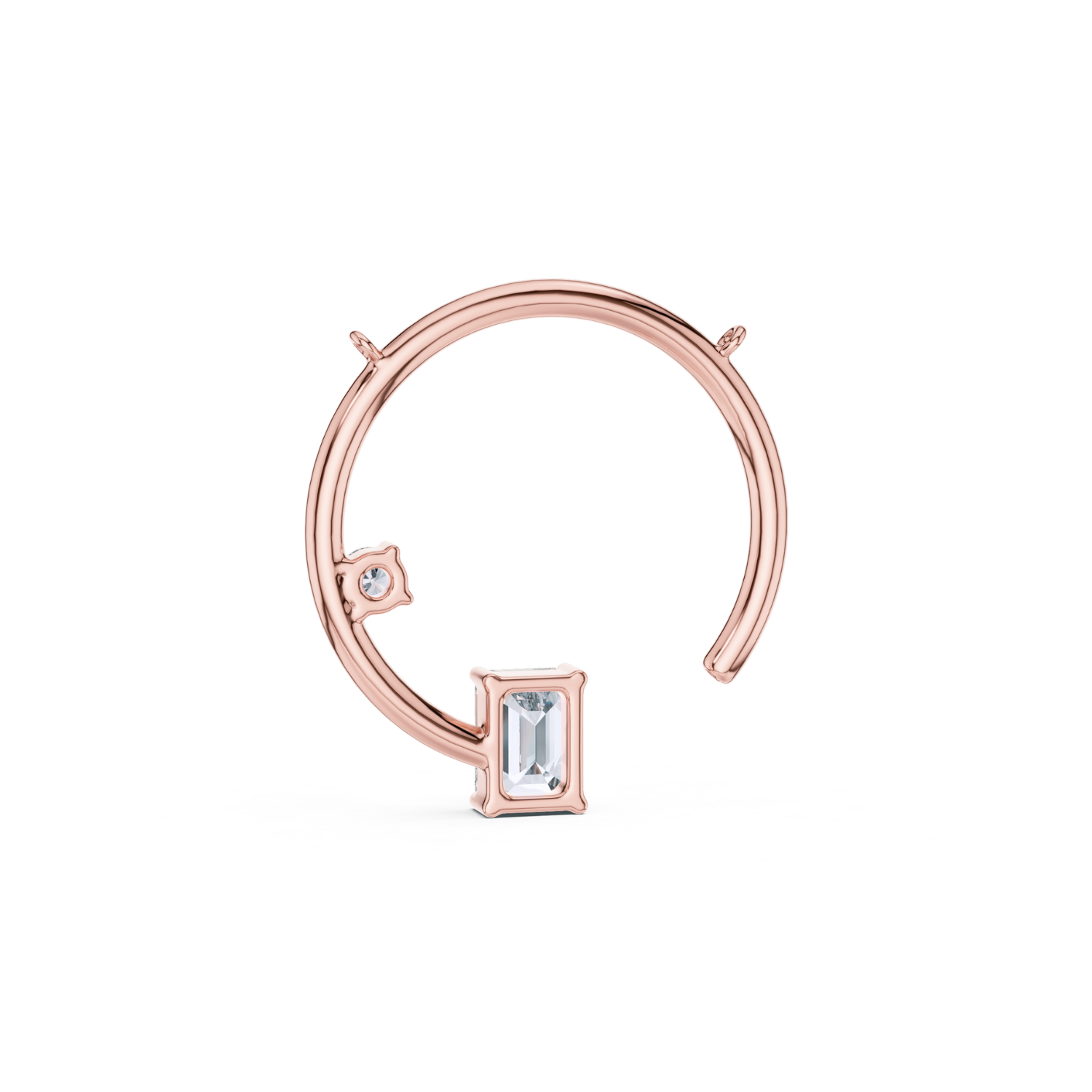 Open Circle Baguette Diamond Pendant