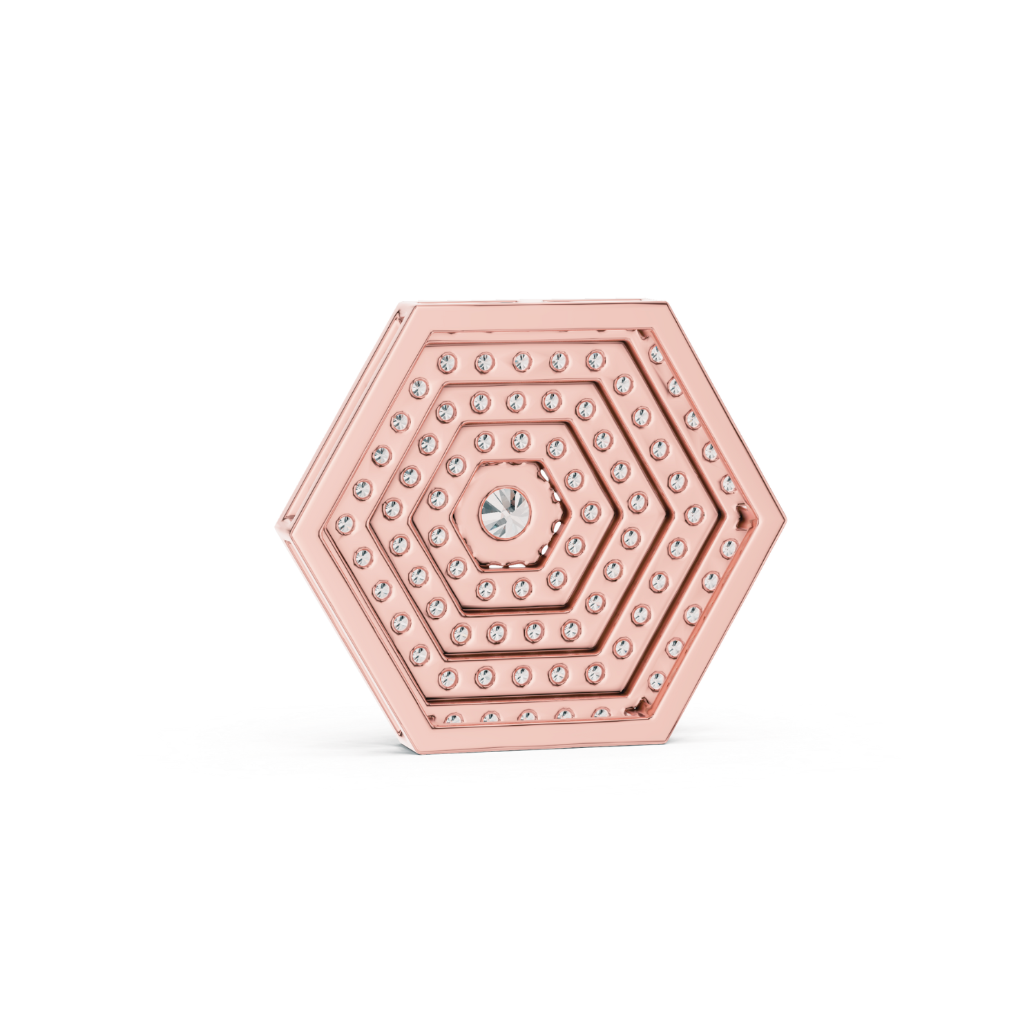 Hexagonal Pave Diamond Pendant