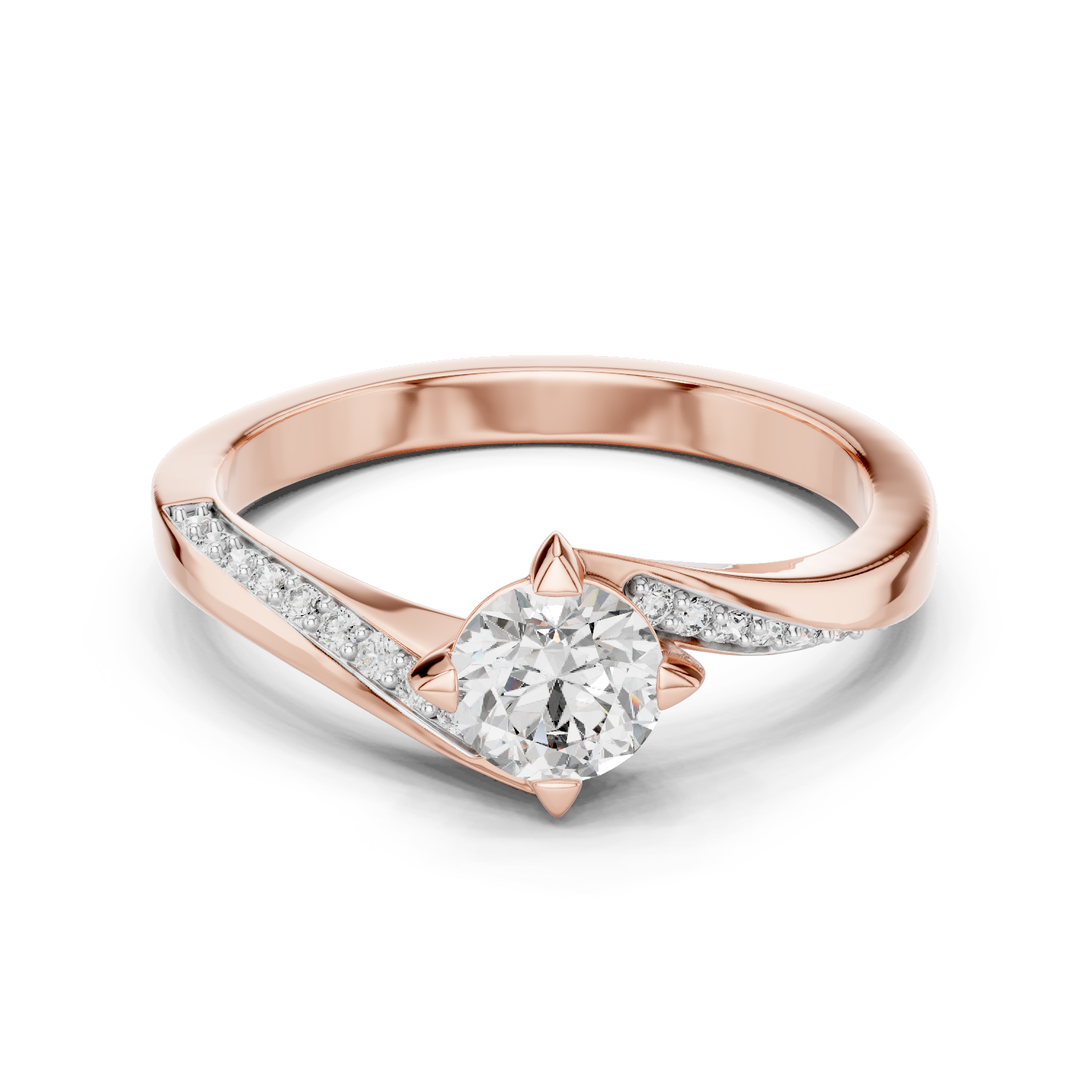 Twisted Elegance Solitaire Ring