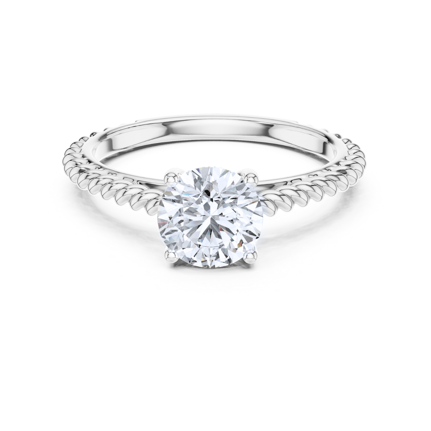 Twisted Rope Solitaire Ring