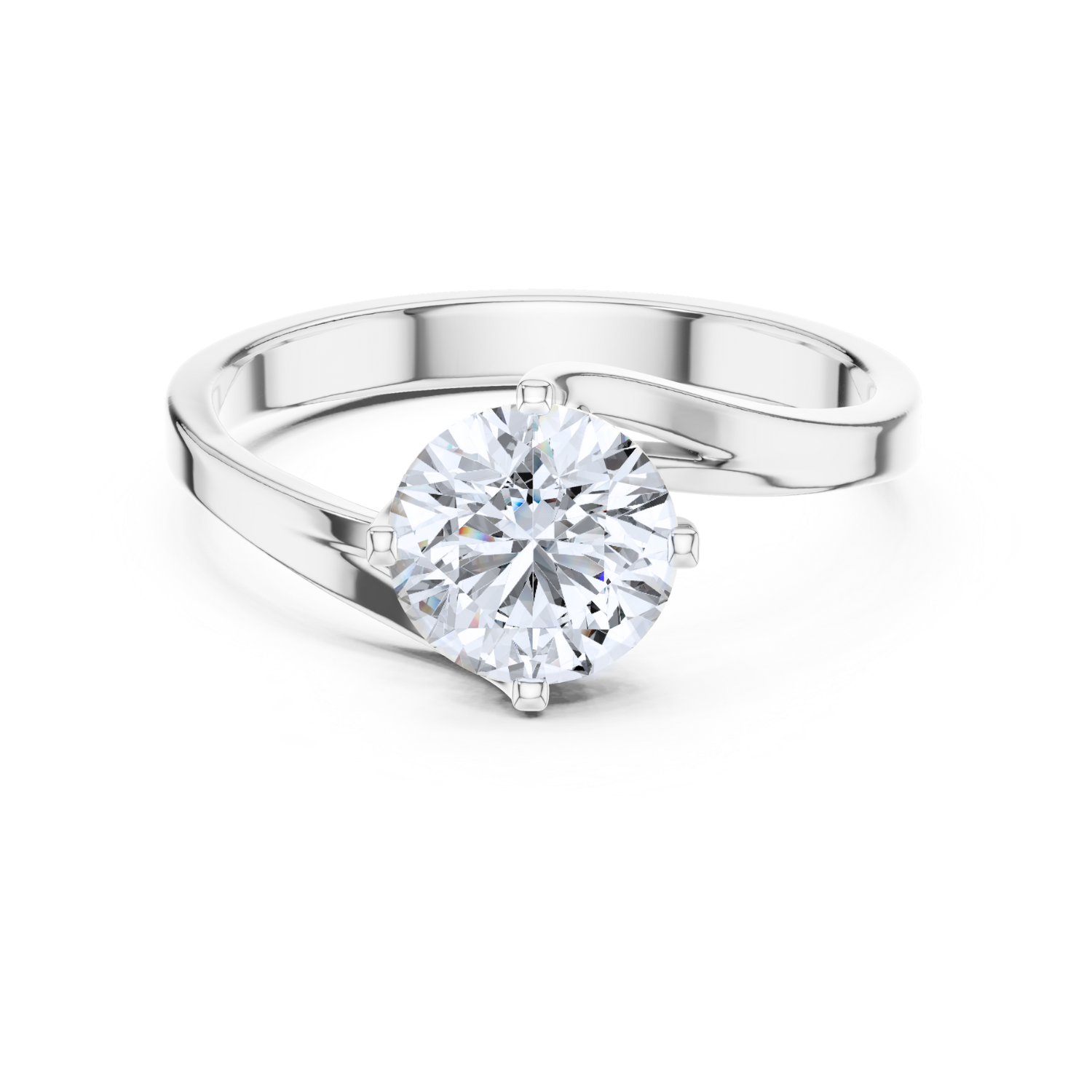 Twisted Shank Solitaire Ring