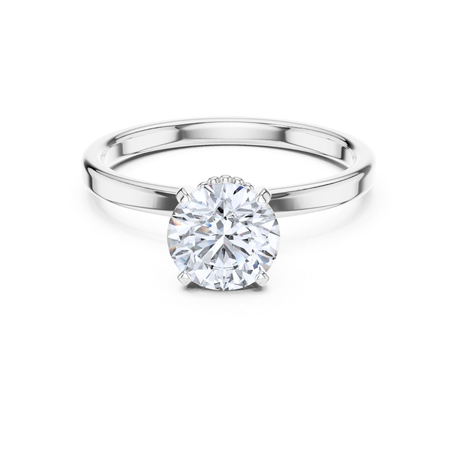 Vintage Milgrain Solitaire Ring