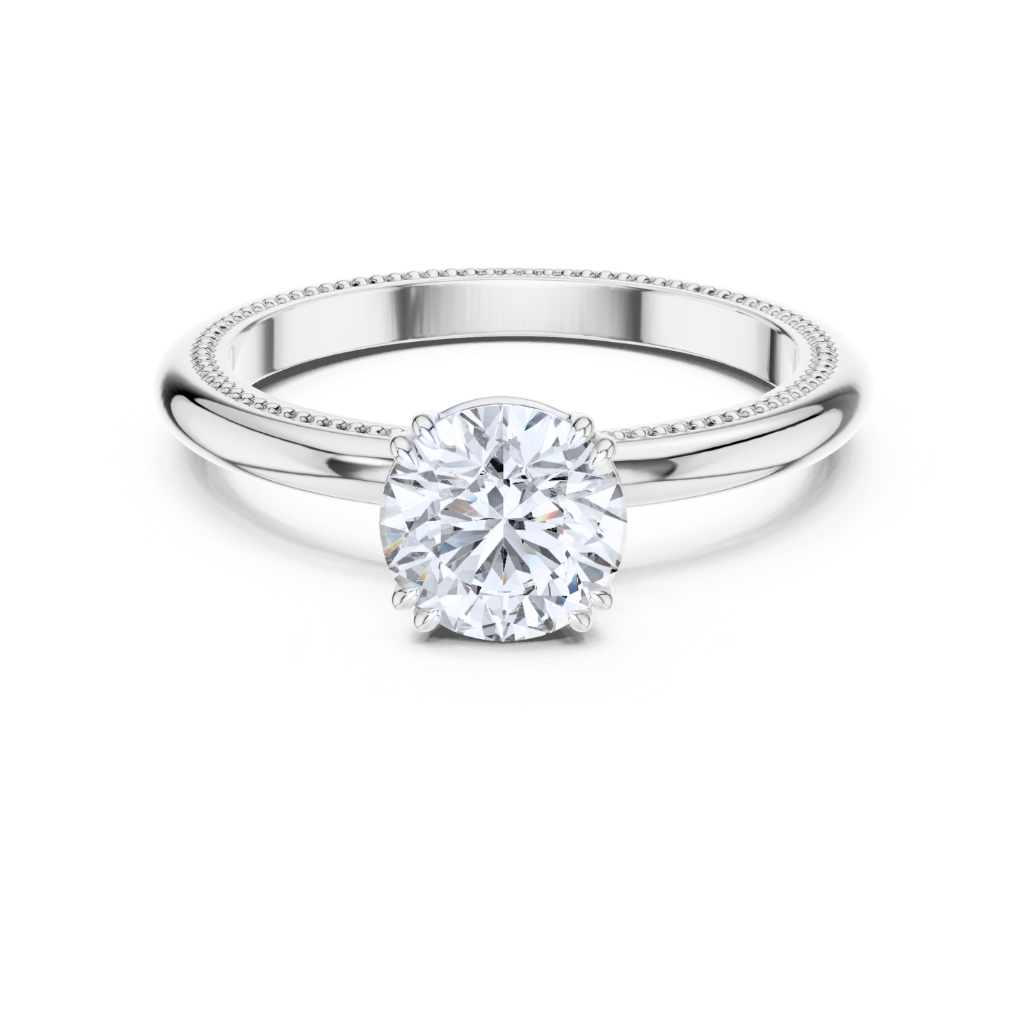 Classic Milgrain Solitaire Ring
