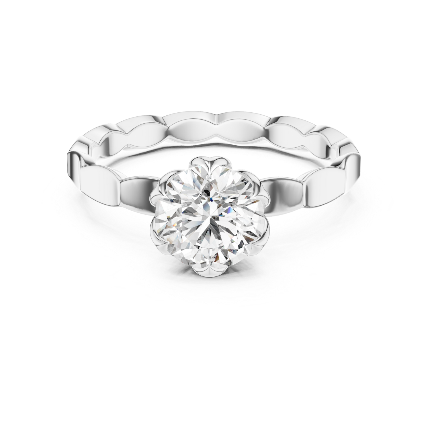Floral-Inspired Solitaire Ring