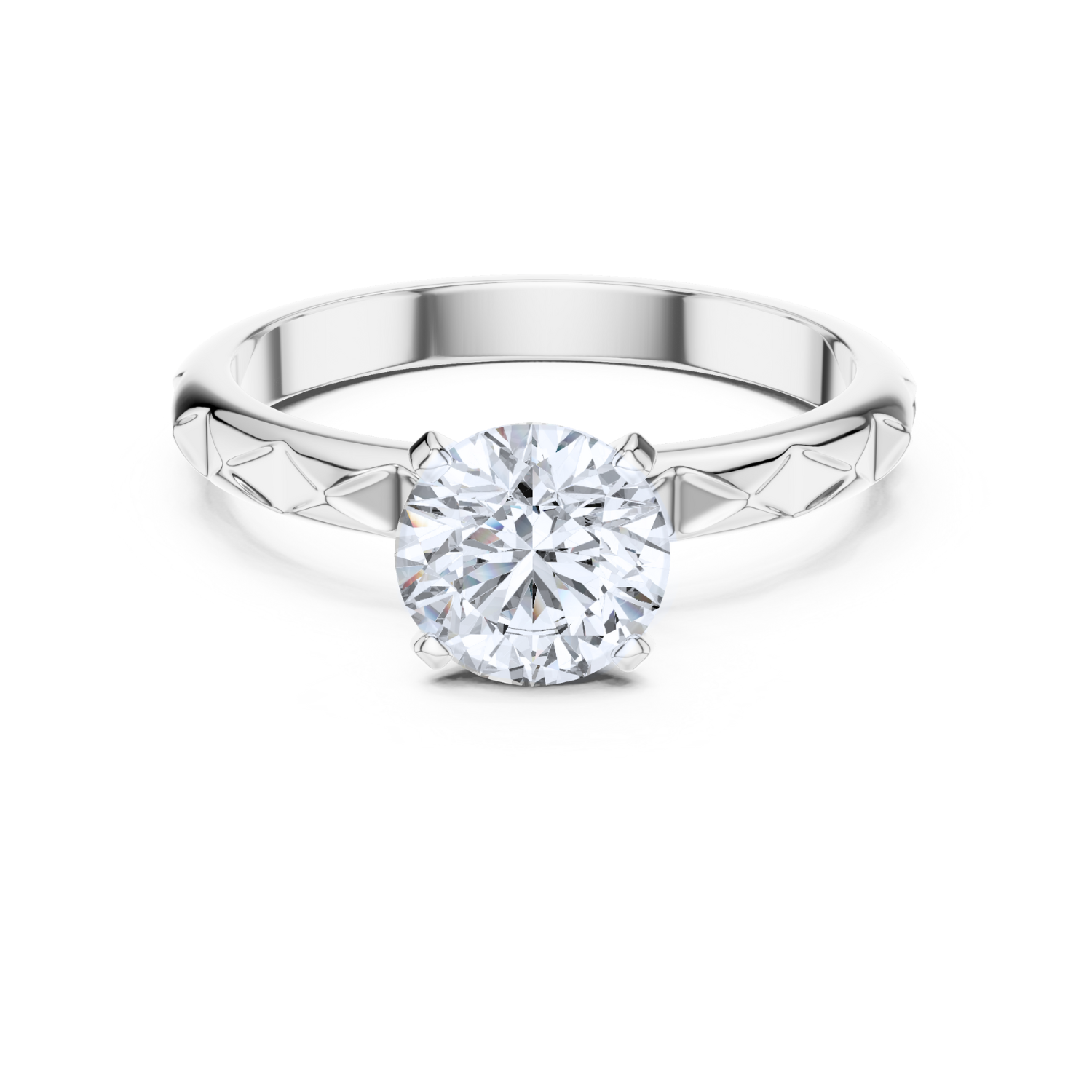 Geometric-Inspired Solitaire Ring