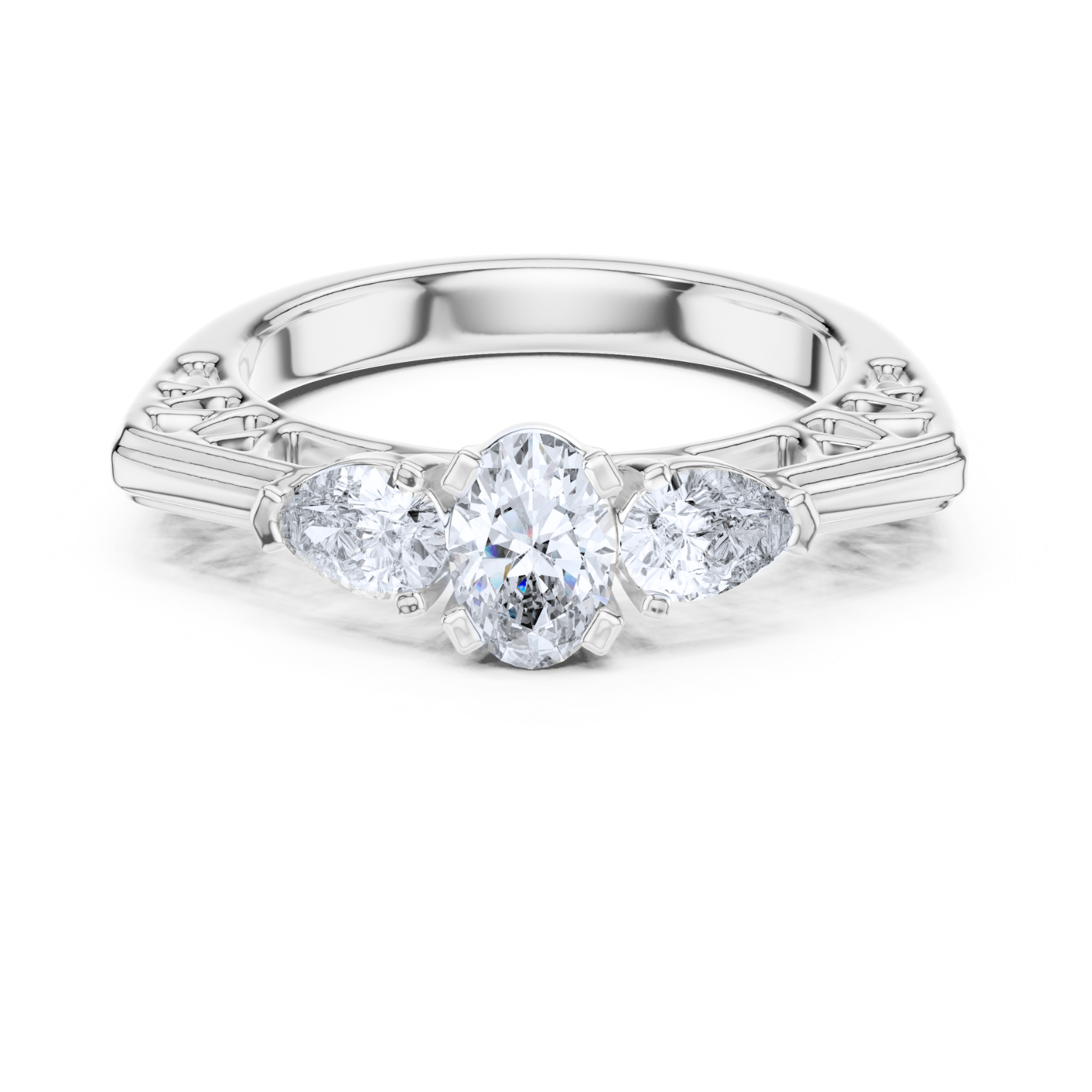 Elysia Three-Stone Oval Ring