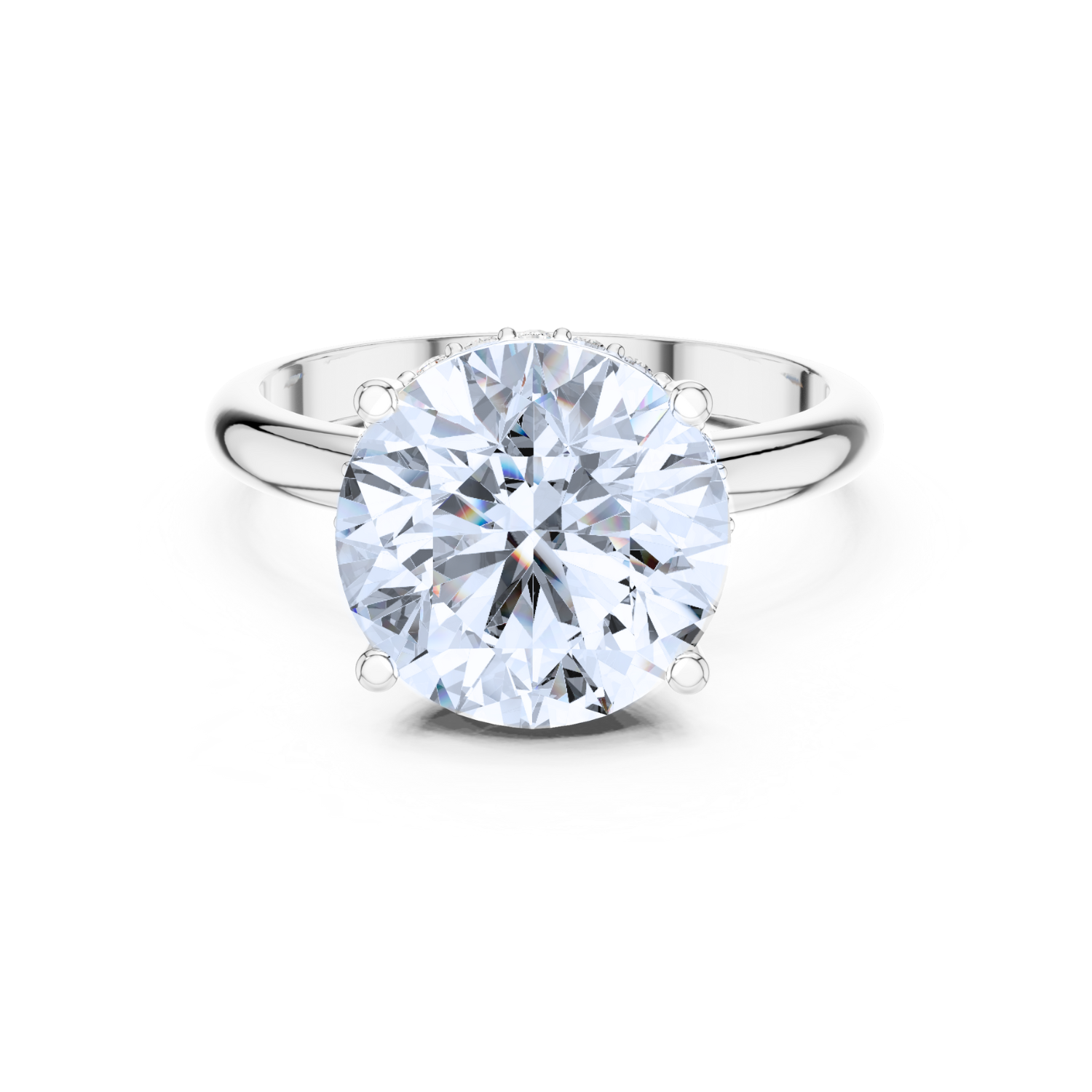 Hidden Halo Solitaire Diamond Ring