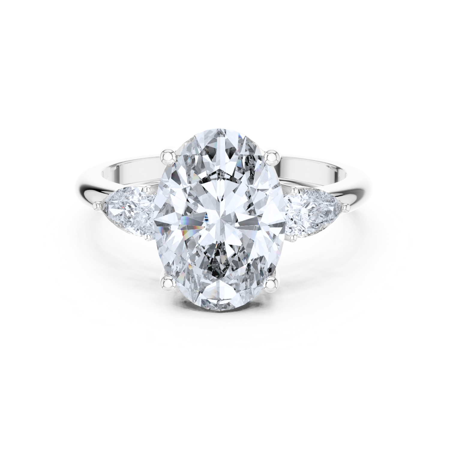 Oval-Cut Three-Stone Diamond Ring