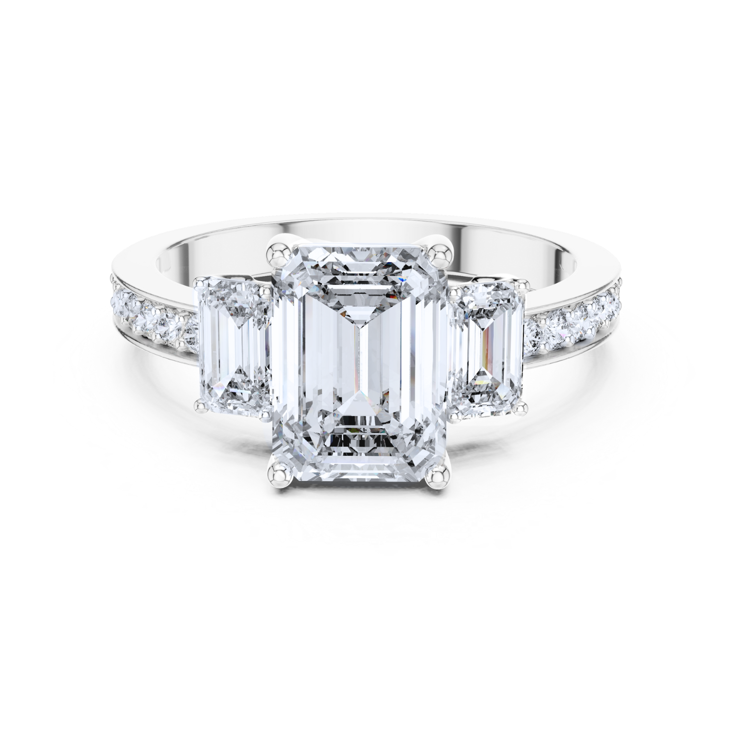 Emerald-Cut Dual Stone Ring