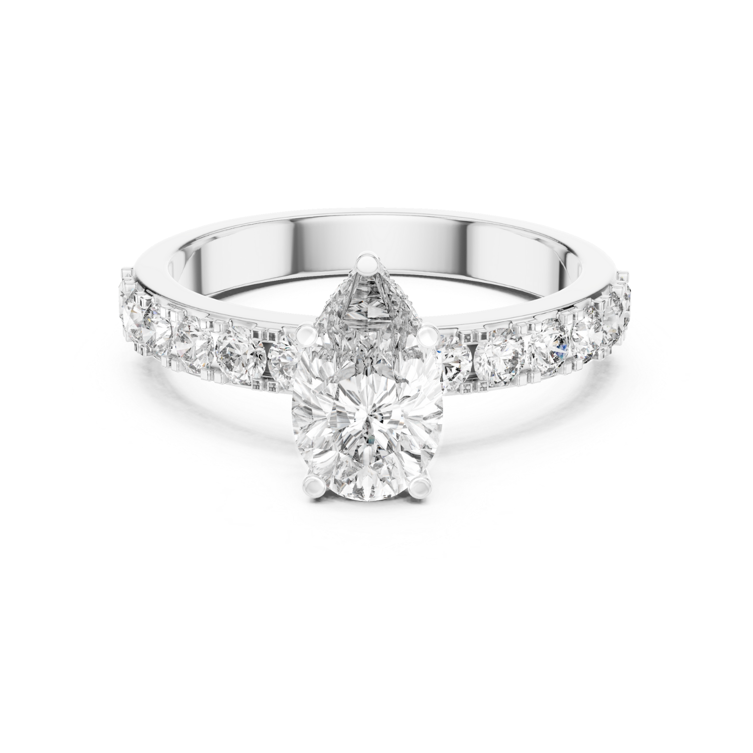 Hidden Halo Pave Diamond Ring