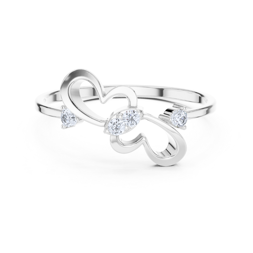 Double-Heart Infinity Style Ring