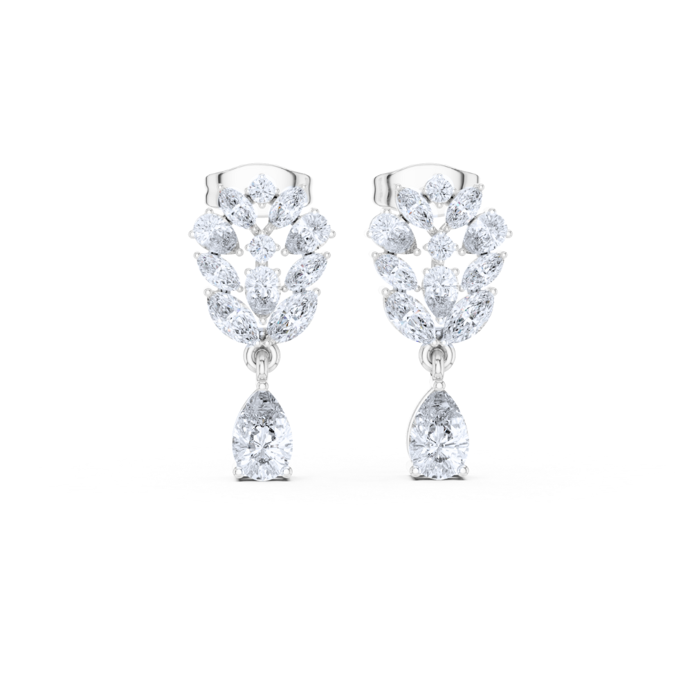 Regal Vine Diamond Drop Earrings
