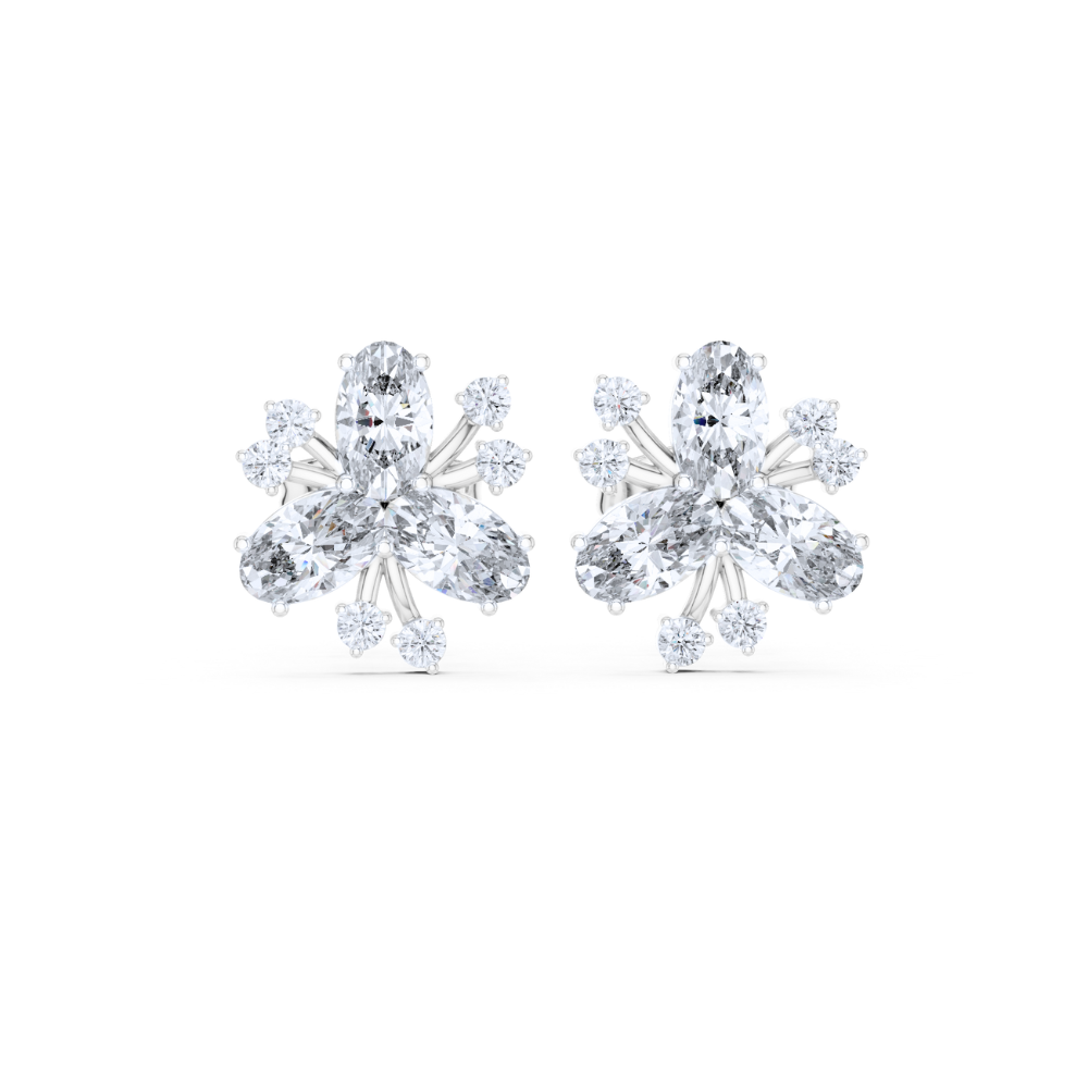 Radiant Trillium Diamond Studs