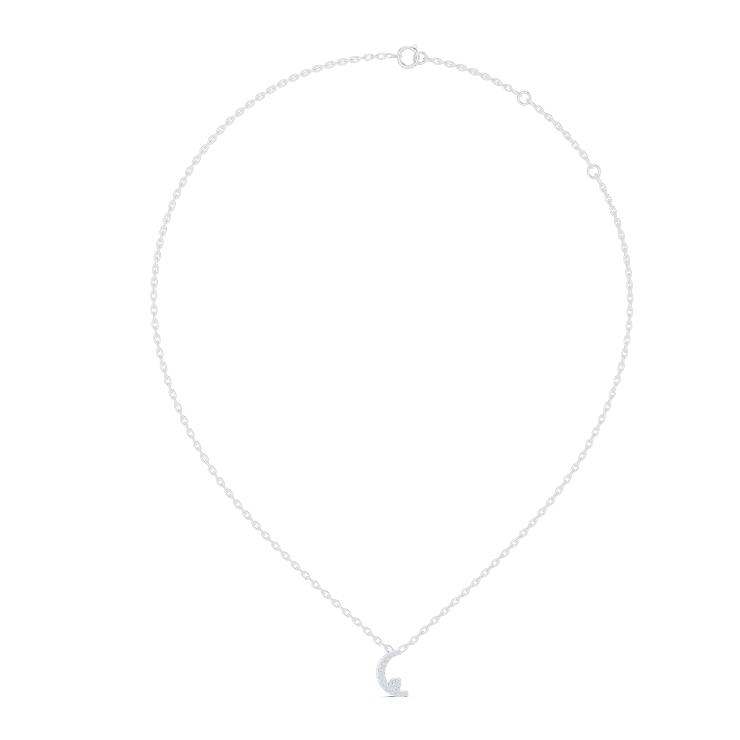 Crescent Pave Diamond Pendant