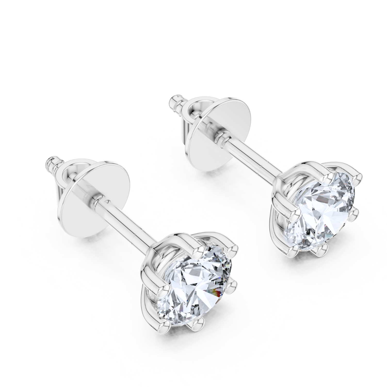 Classic Six-Prong Solitaire Diamond Stud Earrings