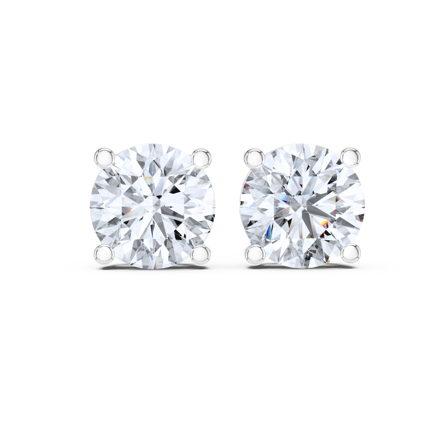 Classic Round Cut Diamond Stud Earrings