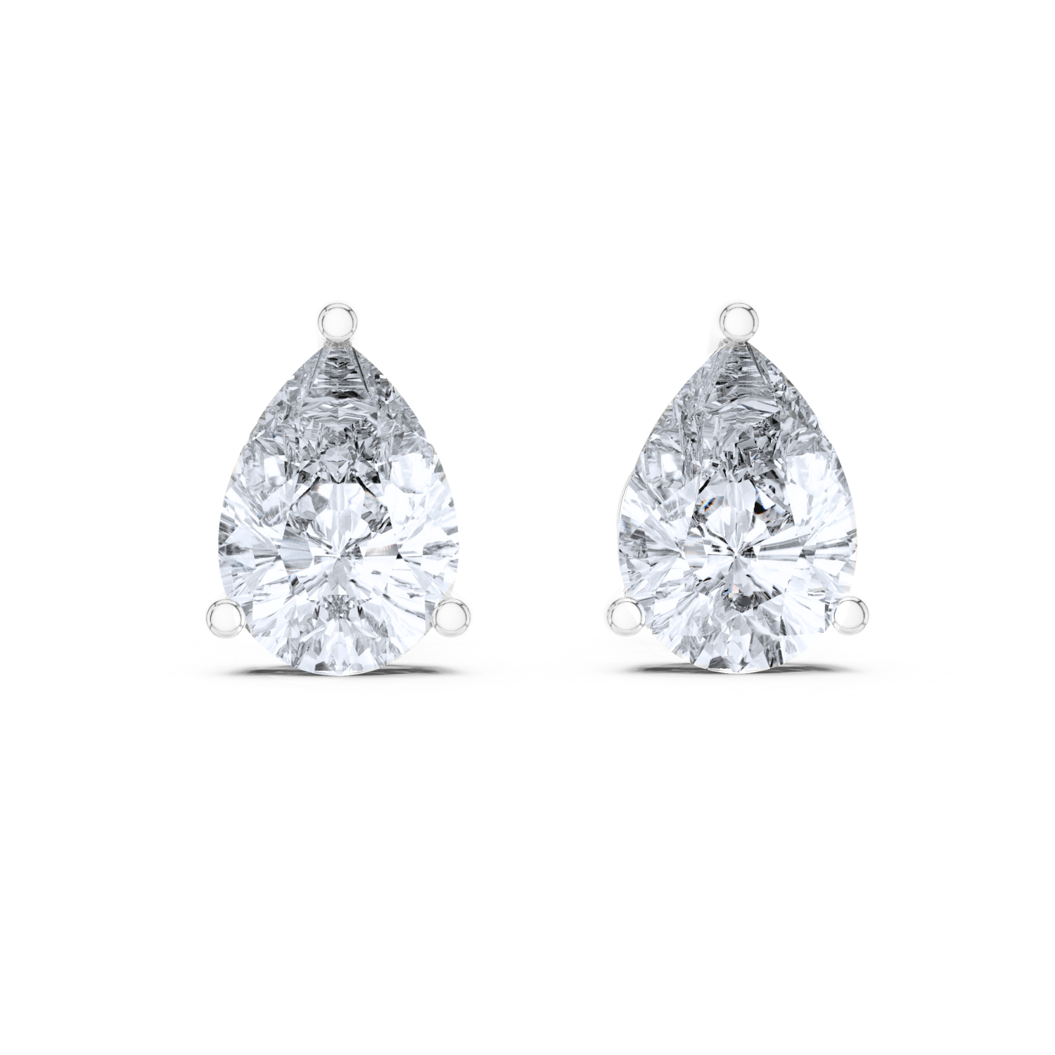Pear-Shaped Diamond Stud Earrings