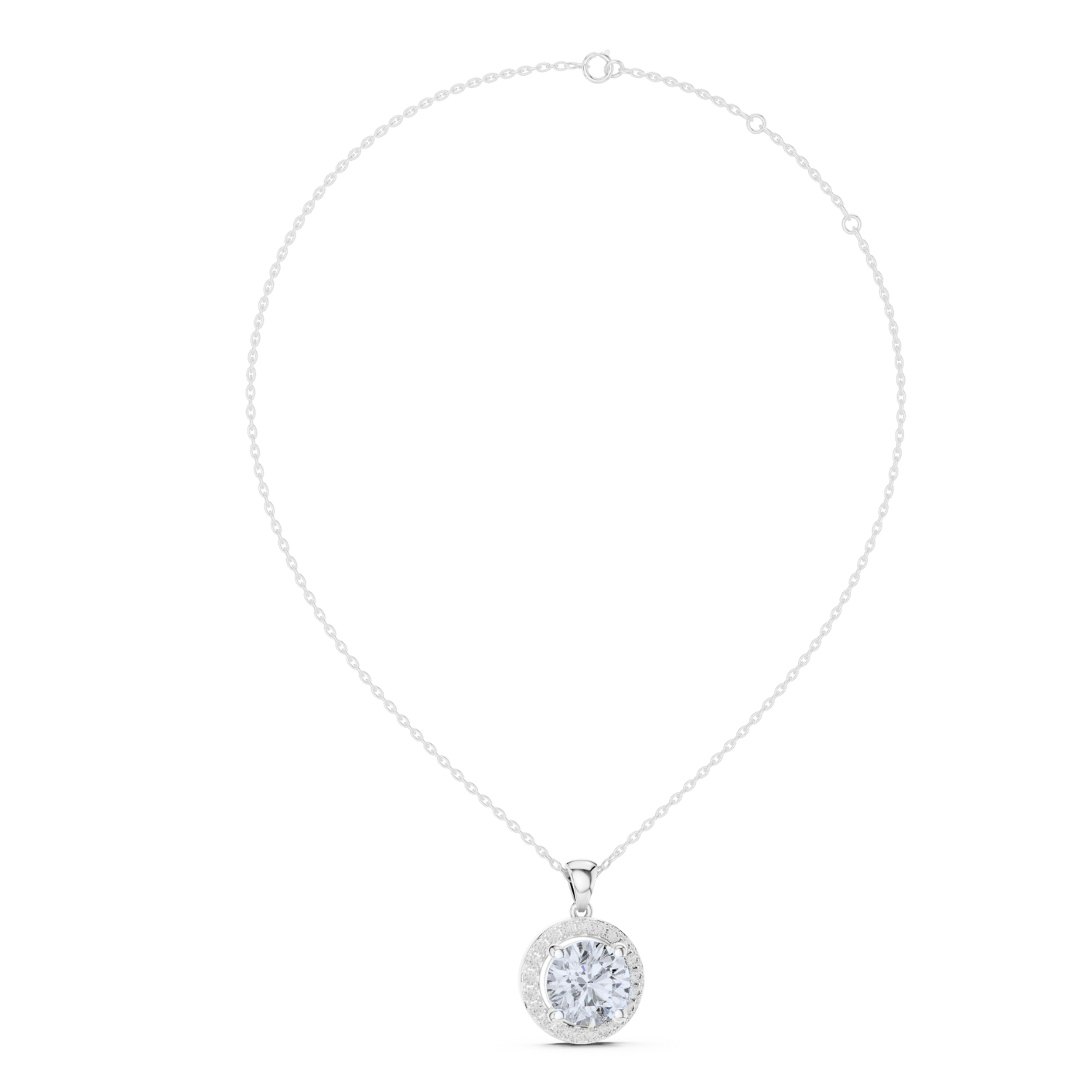 Aurora Halo Diamond Pendant