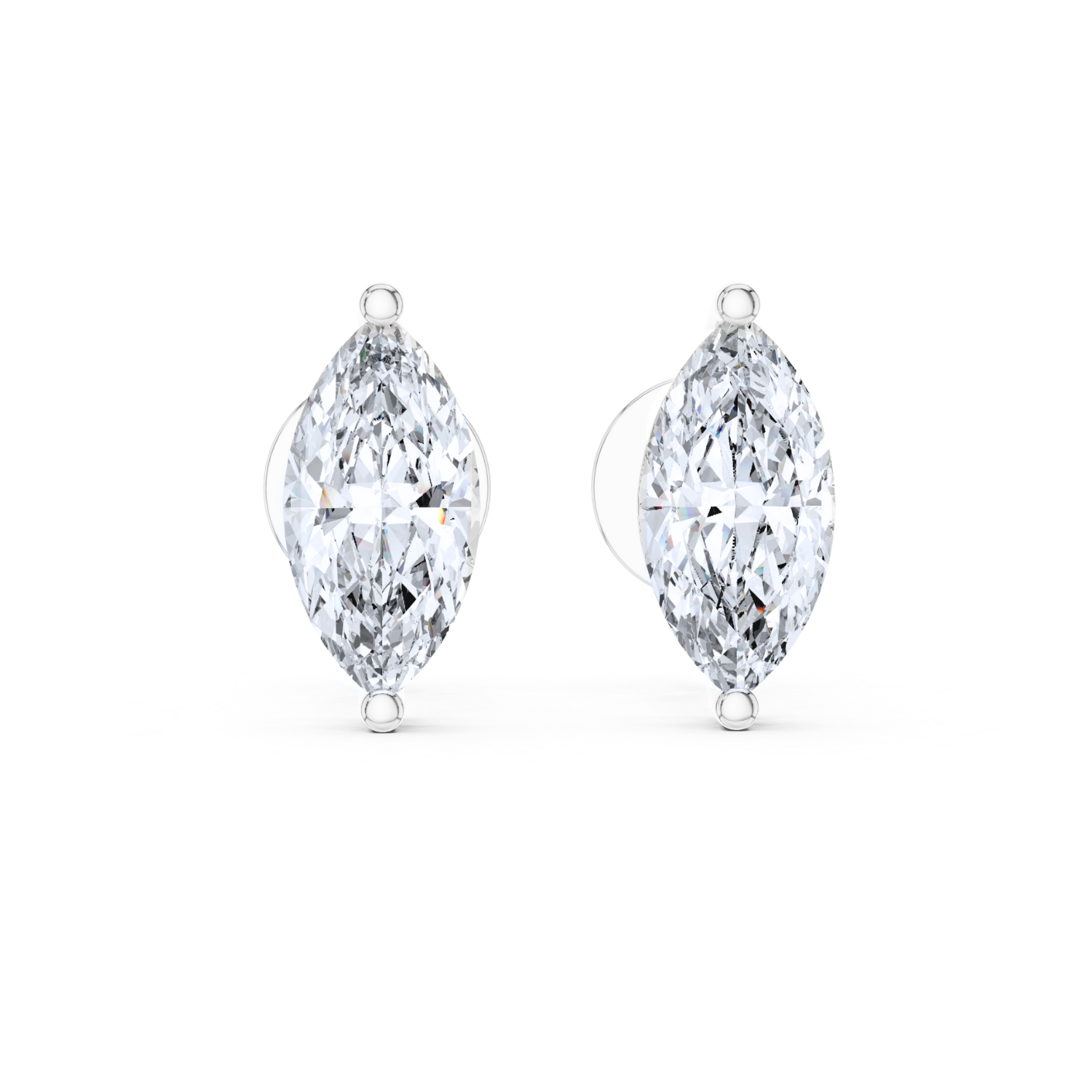 Marquise-Cut Diamond Stud Earrings