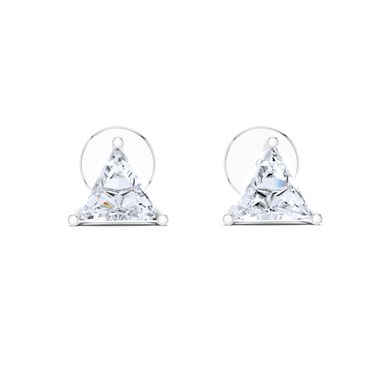 Trillion-Cut Diamond Stud Earrings