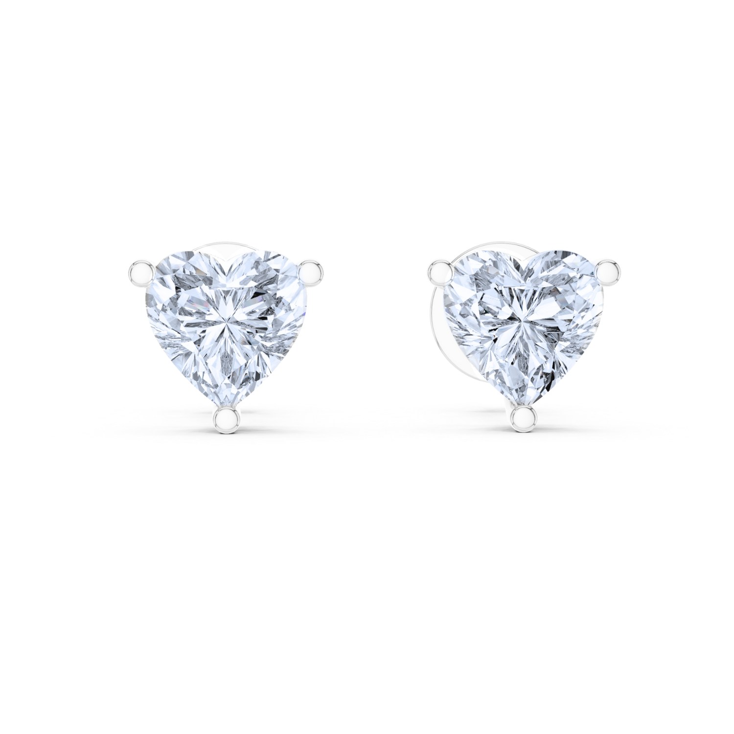 Heart-Cut Diamond Stud Earrings